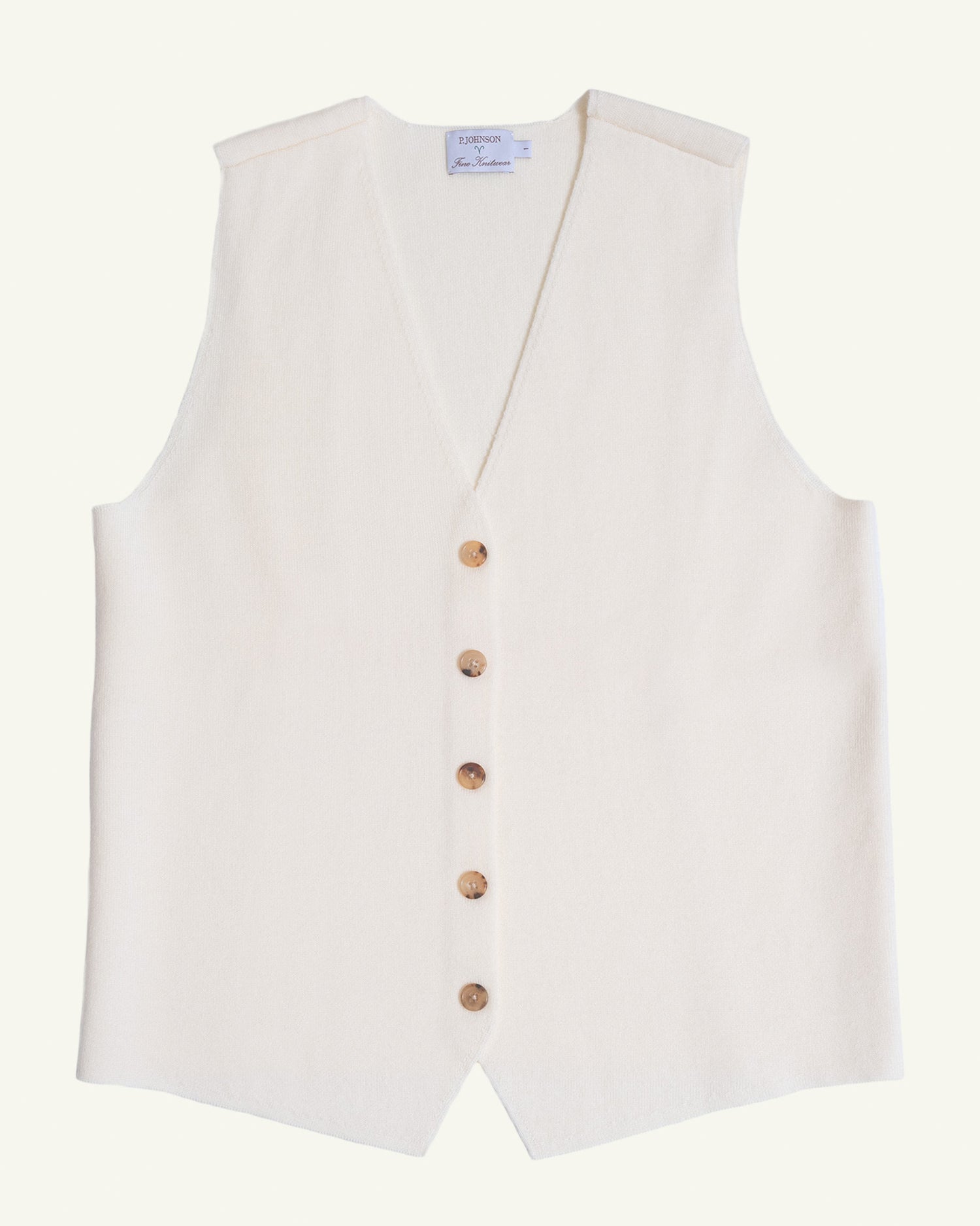 Merino Knit Waistcoat - Cream