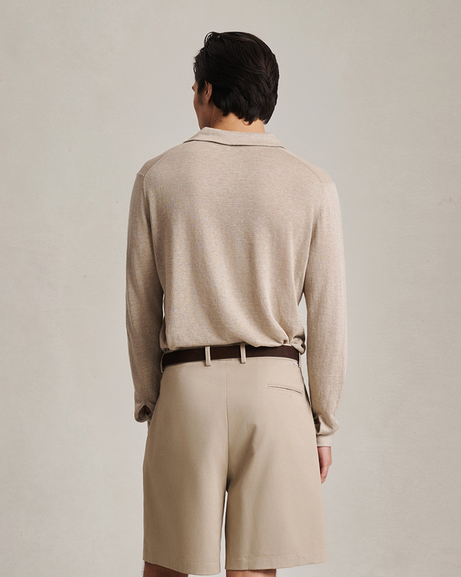 Linen Polo - Taupe