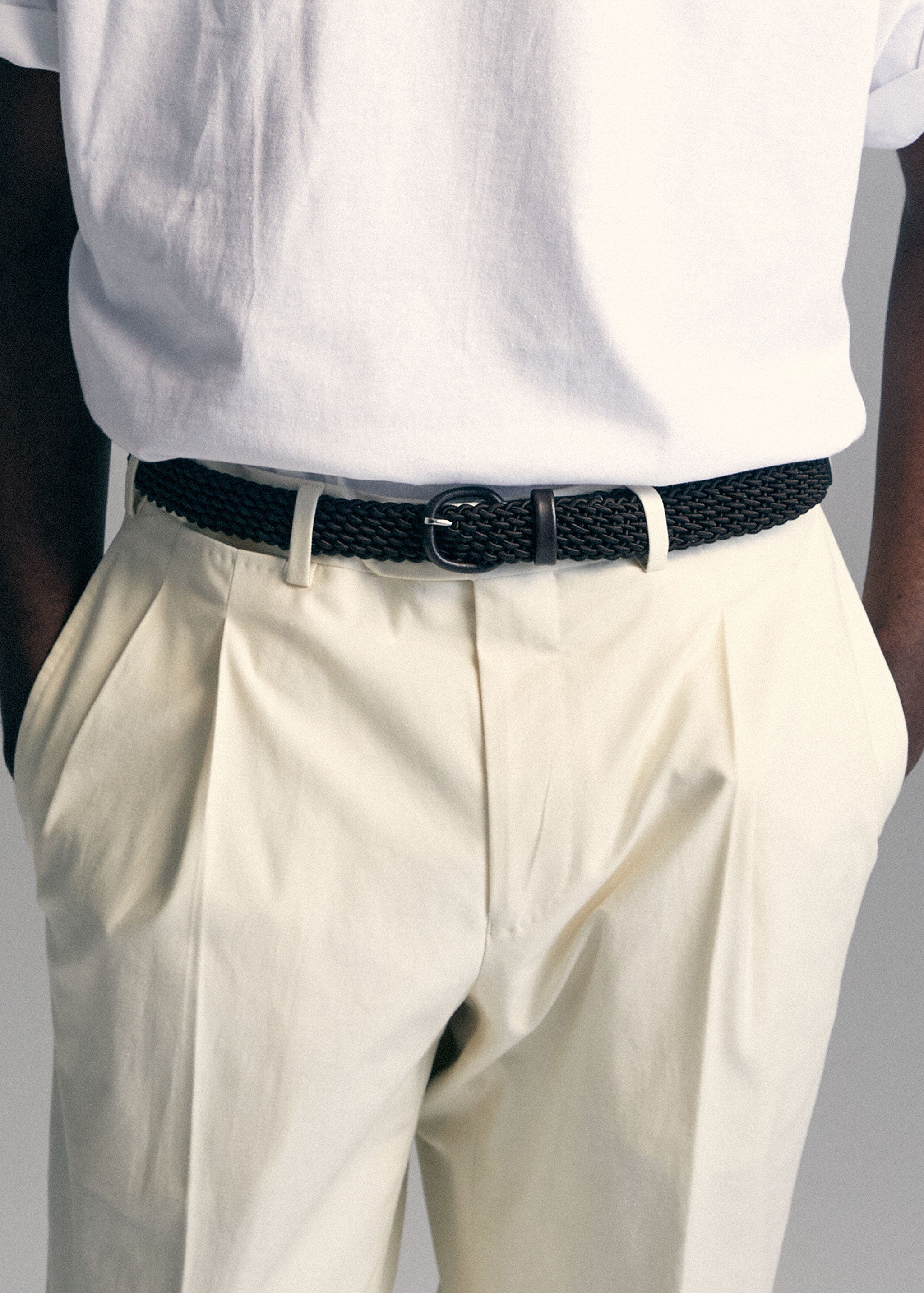P Johnson Black Elasticated Belt