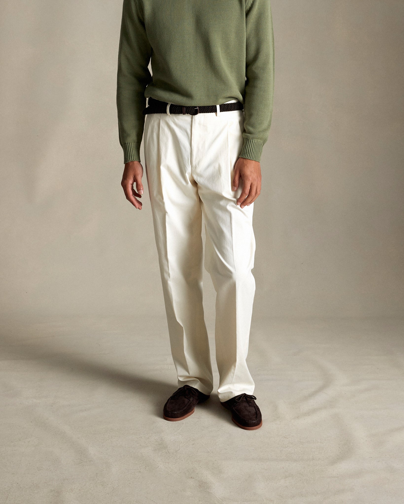 P Johnson Off White Chino Trousers