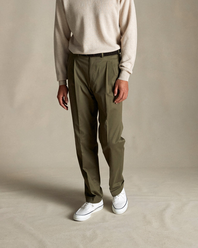 P Johnson Olive Chino Trousers