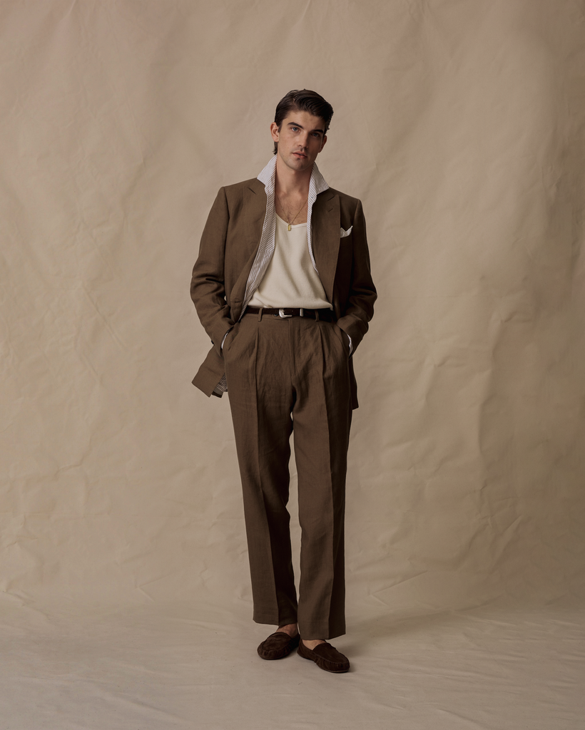 Brown Linen Suit