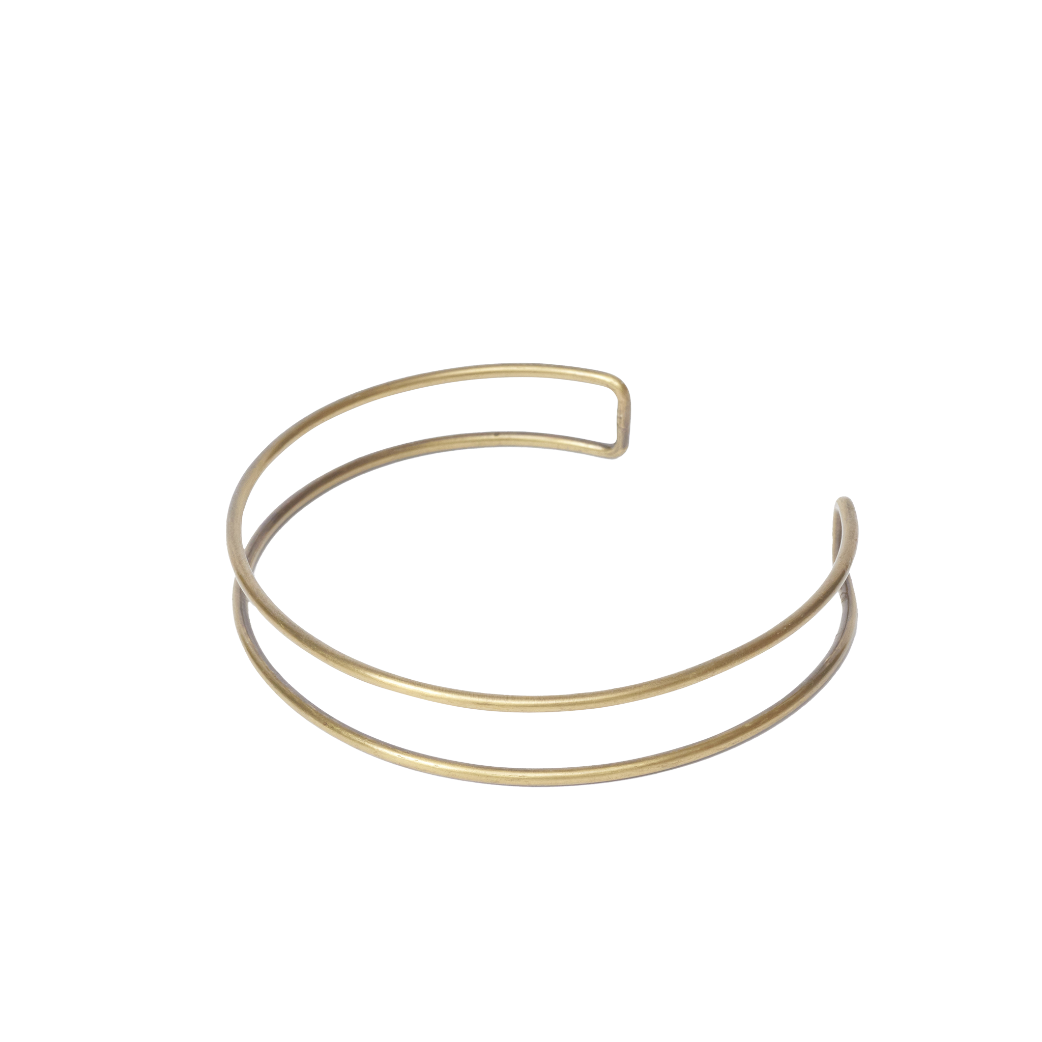 P Johnson Double Brass Bracelet