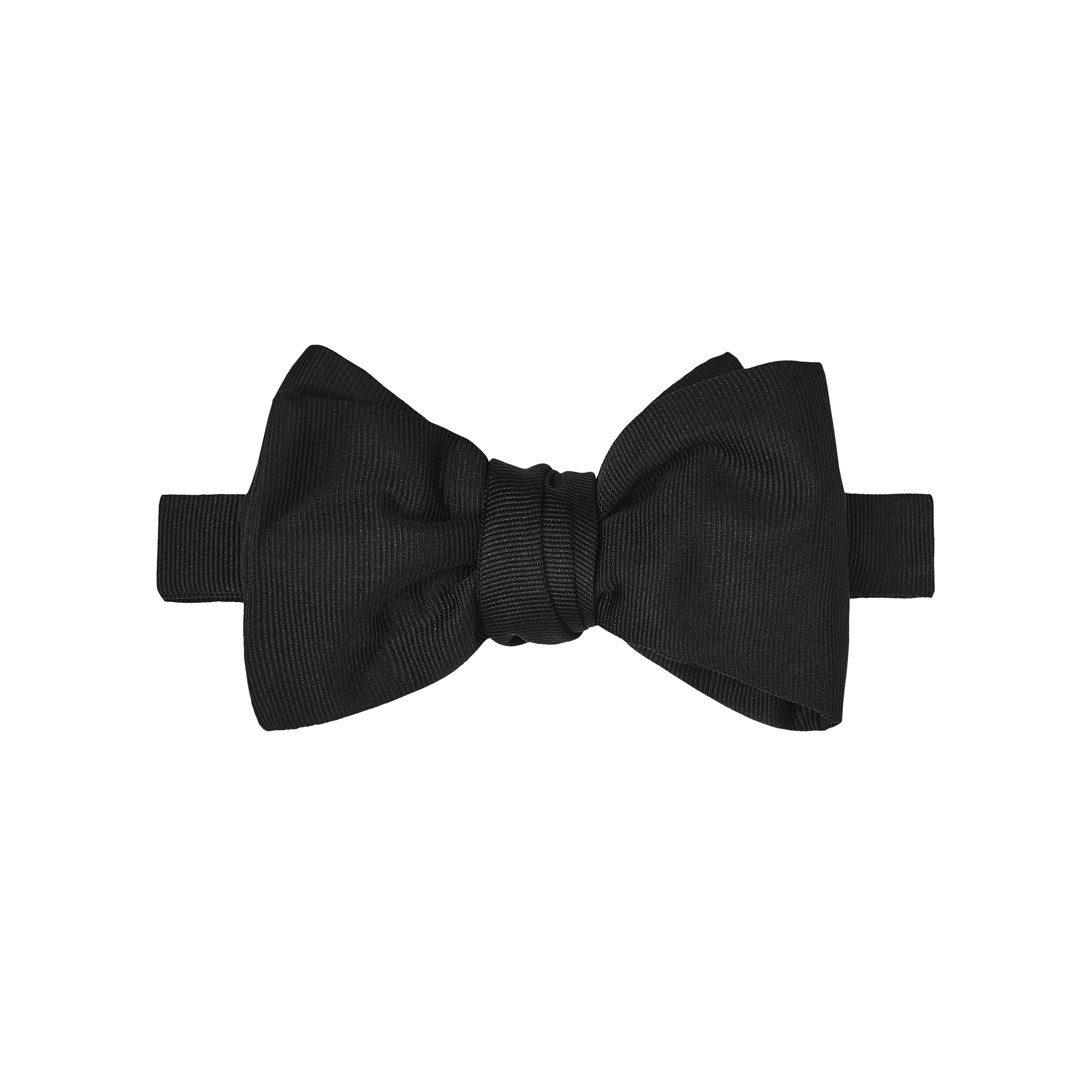 P Johnson Black Fine Grosgrain Bow Tie