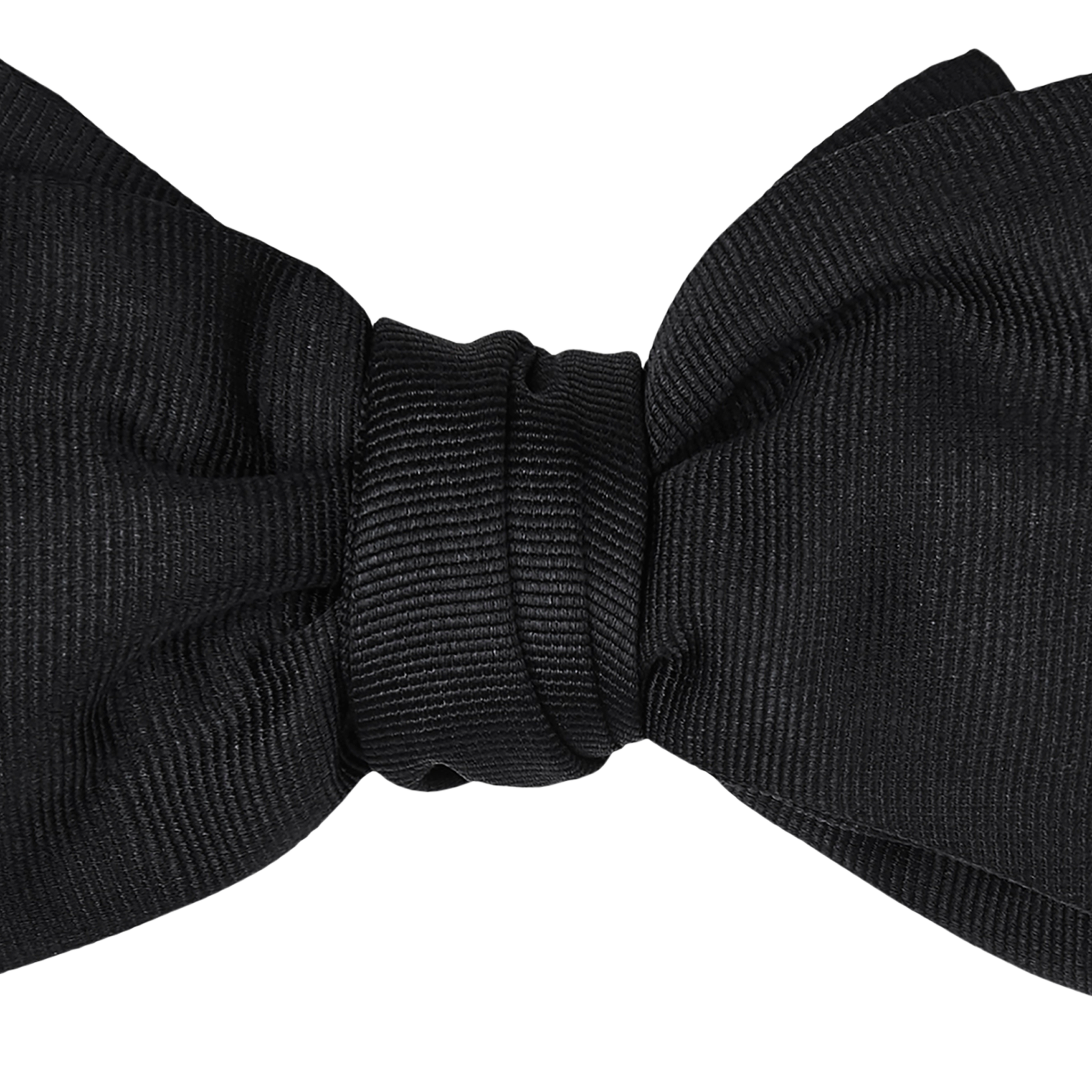 P Johnson Black Fine Grosgrain Bow Tie