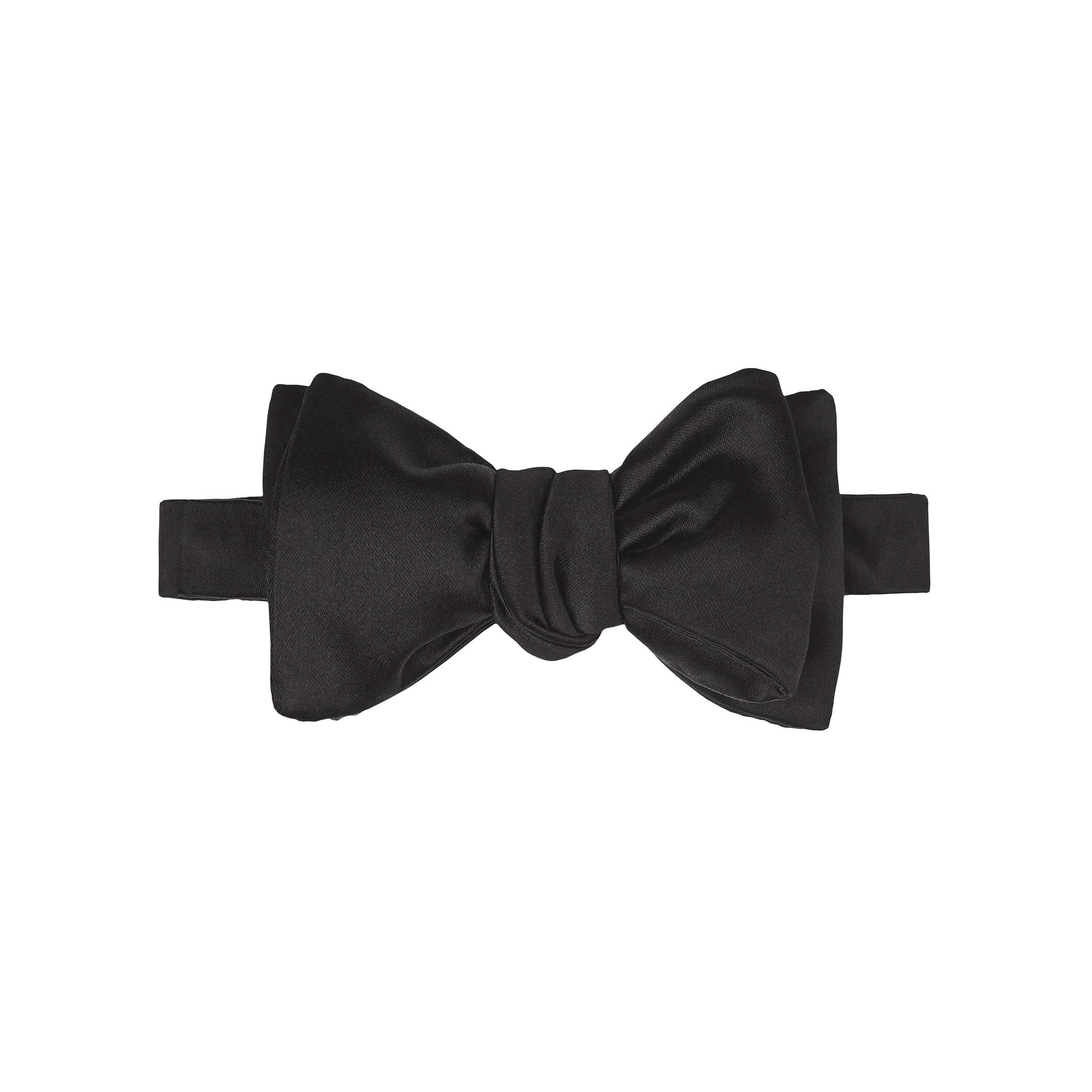 P Johnson Black Satin Bow Tie