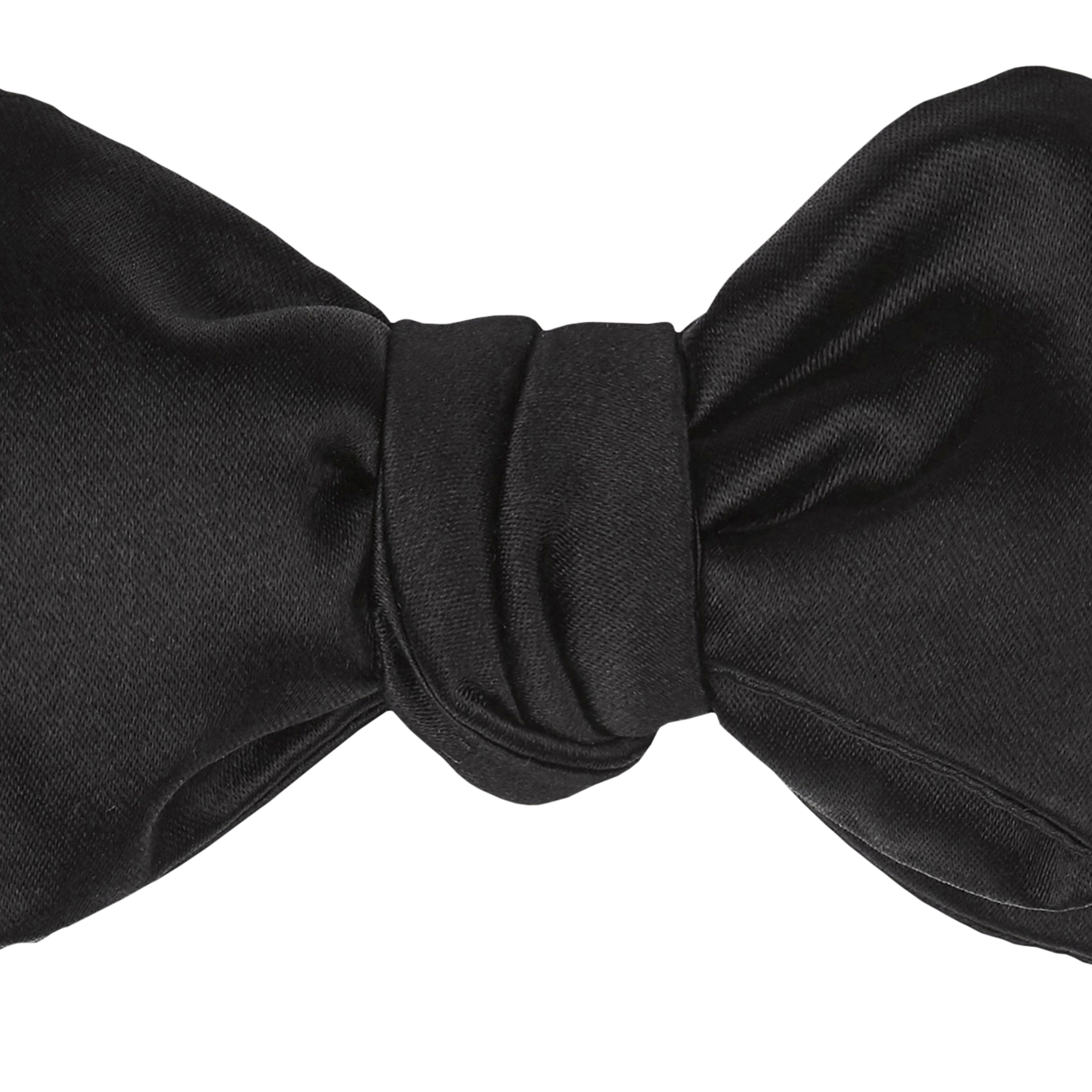 P Johnson Black Satin Bow Tie