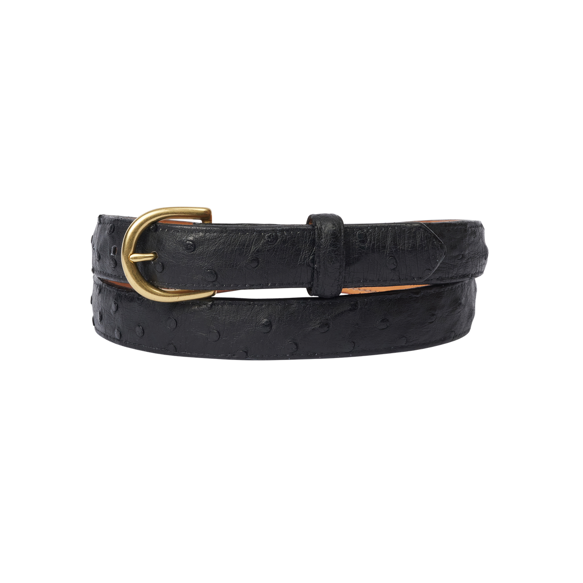 Black 2025 ostrich belt