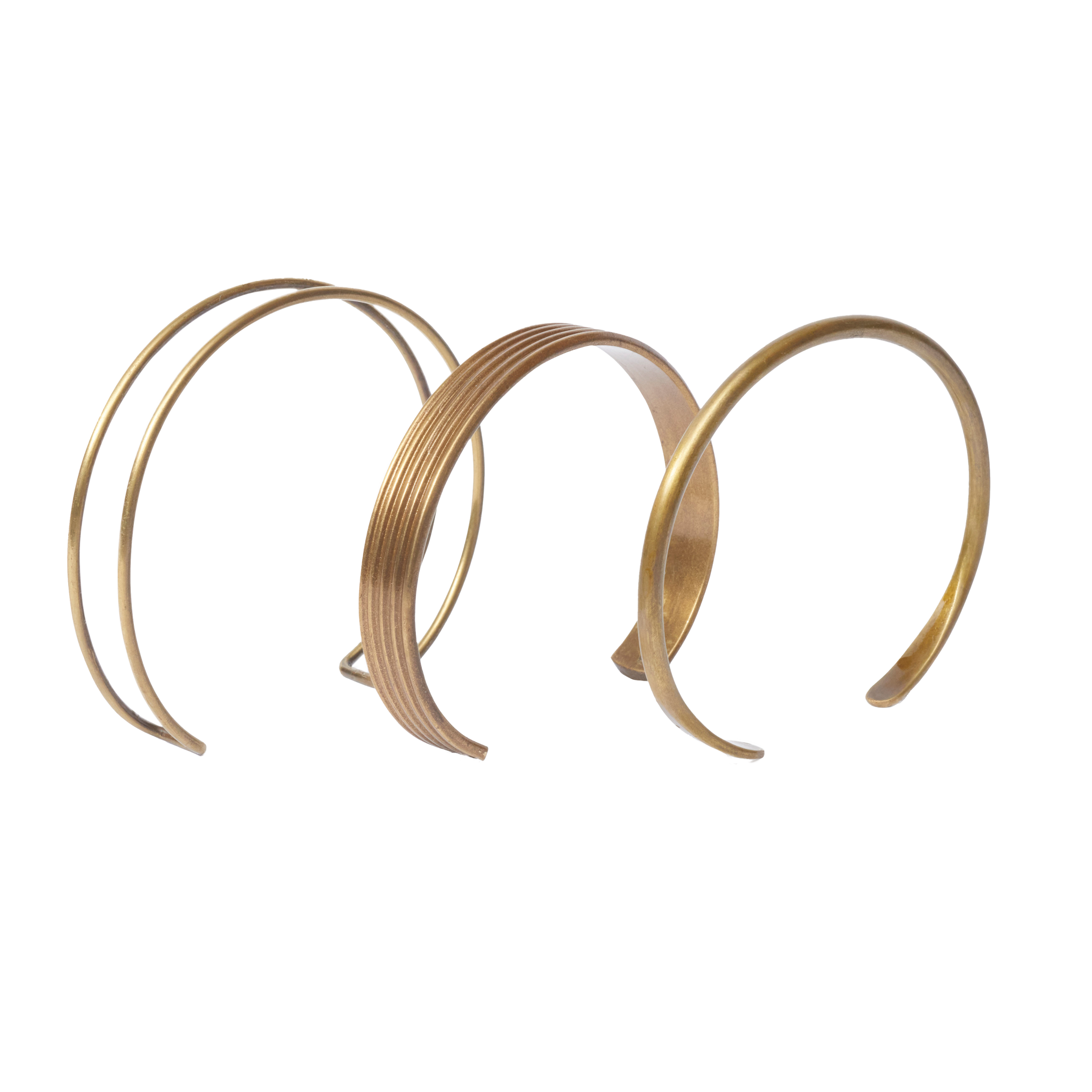 P Johnson Double Brass Bracelet