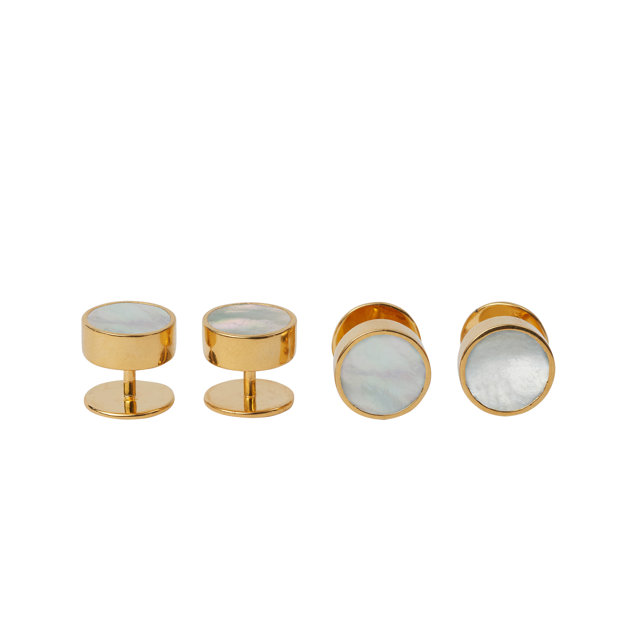 P Johnson White Mother of Pearl Shirt Studs