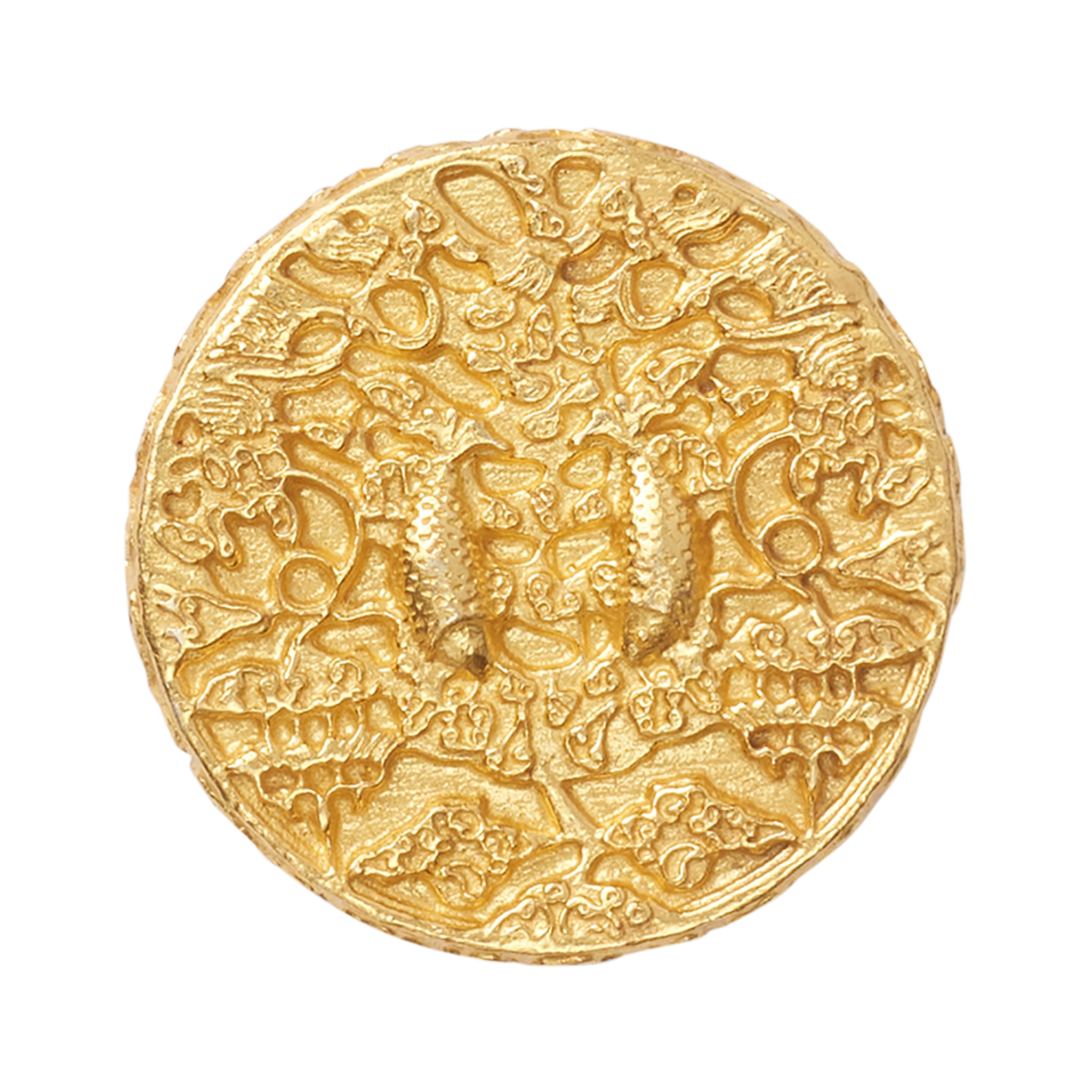 P Johnson Happy Fish Gold Button Large