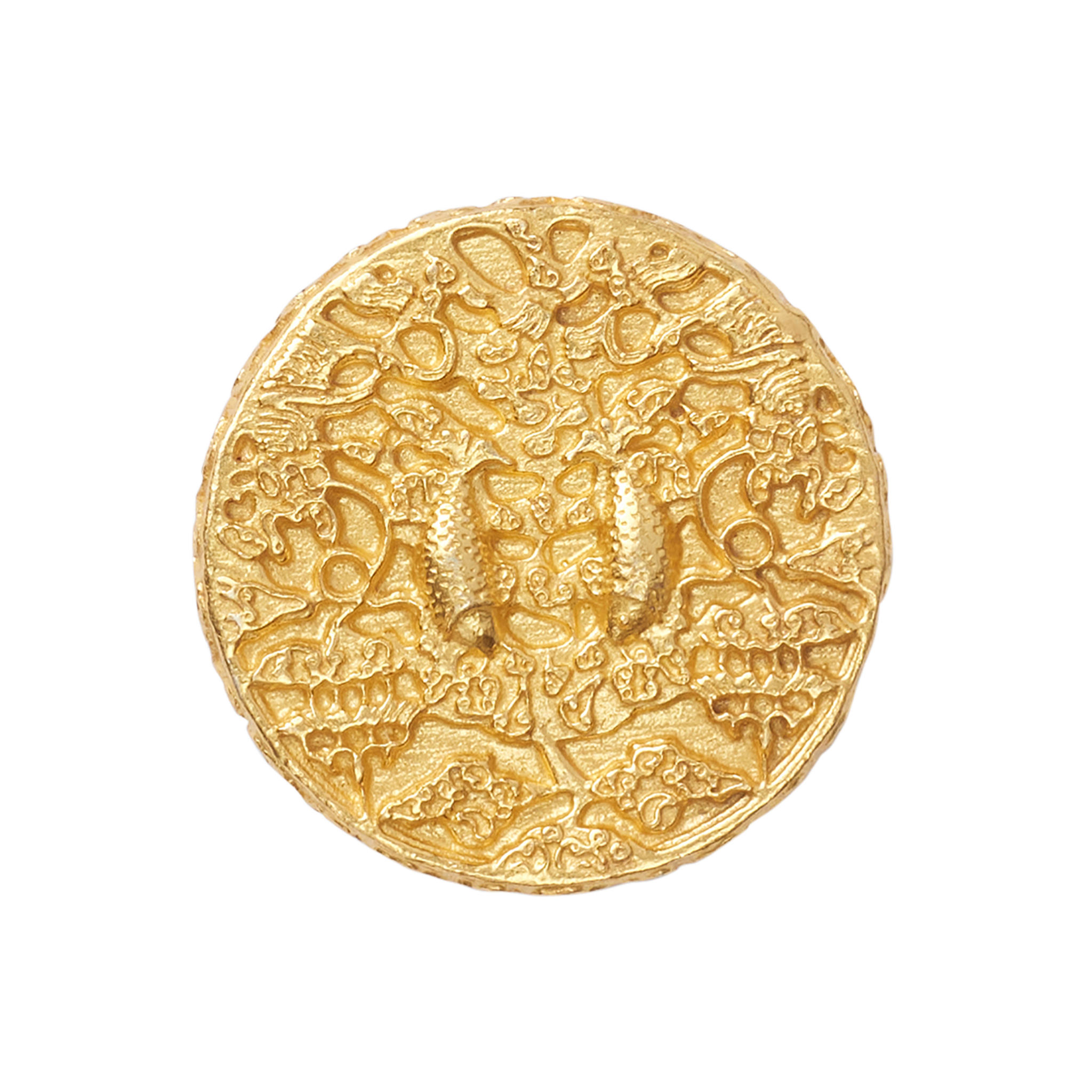 P Johnson Happy Fish Gold Button Small