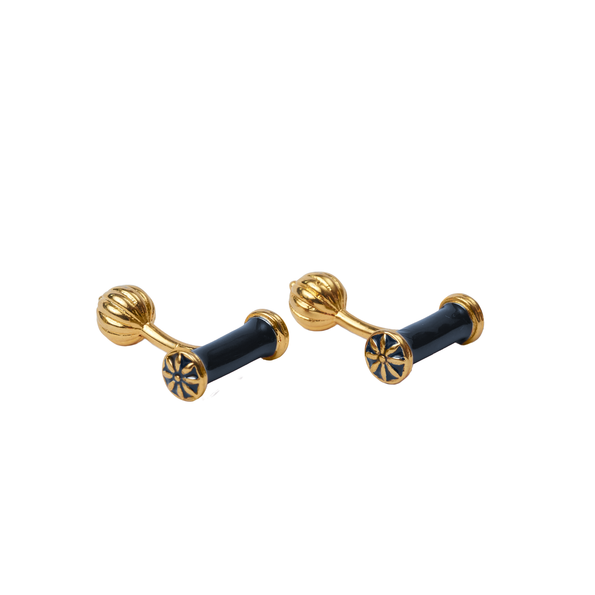 Navy Hand Enamelled Bar Cuff Links