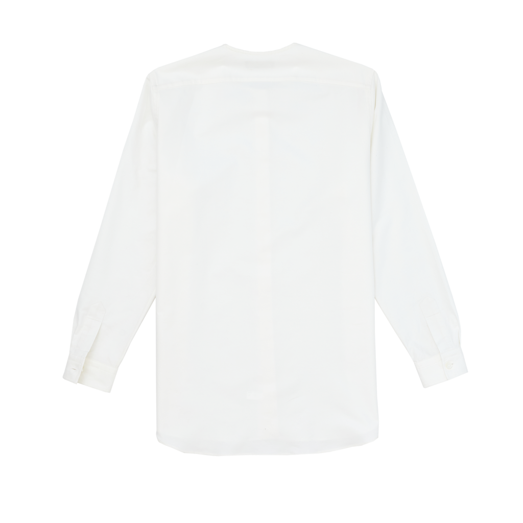 White Oxford Sans Collar Shirt