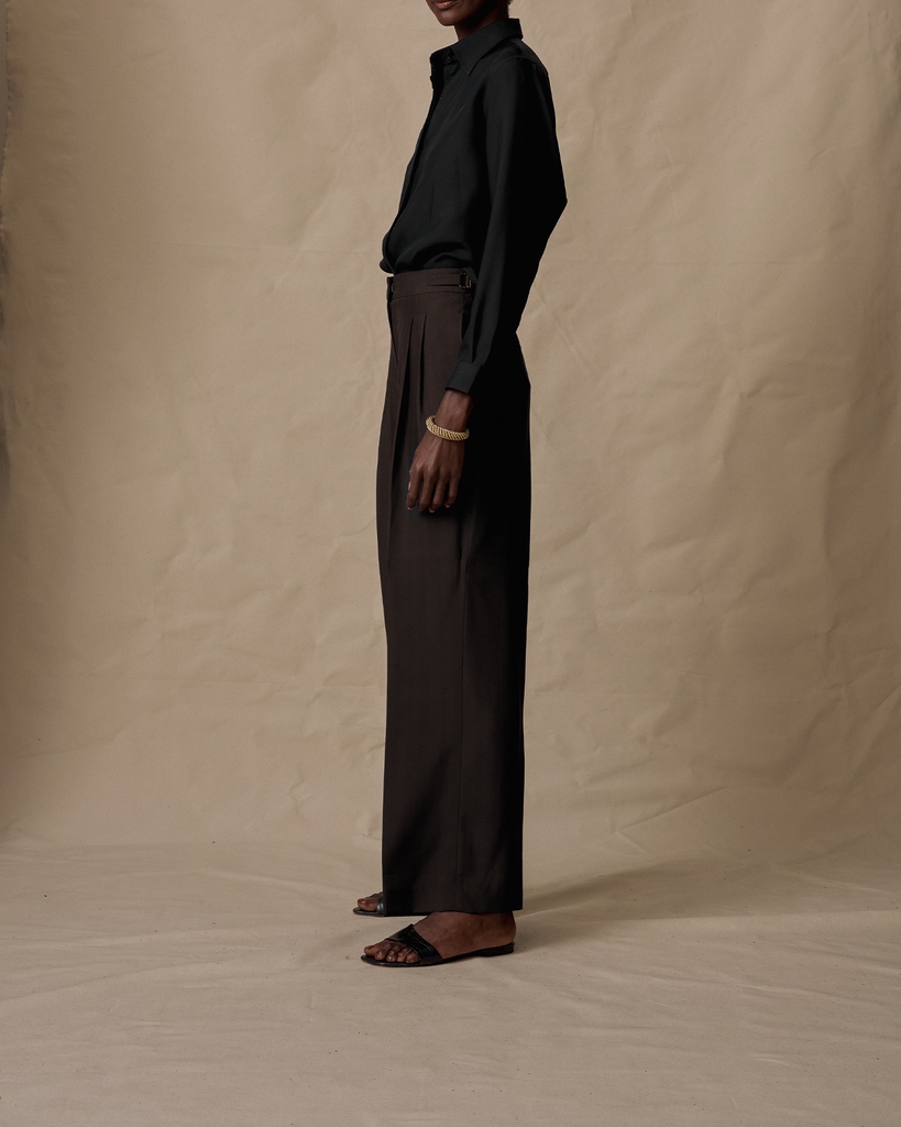 Chocolate Silk Perriand Trousers