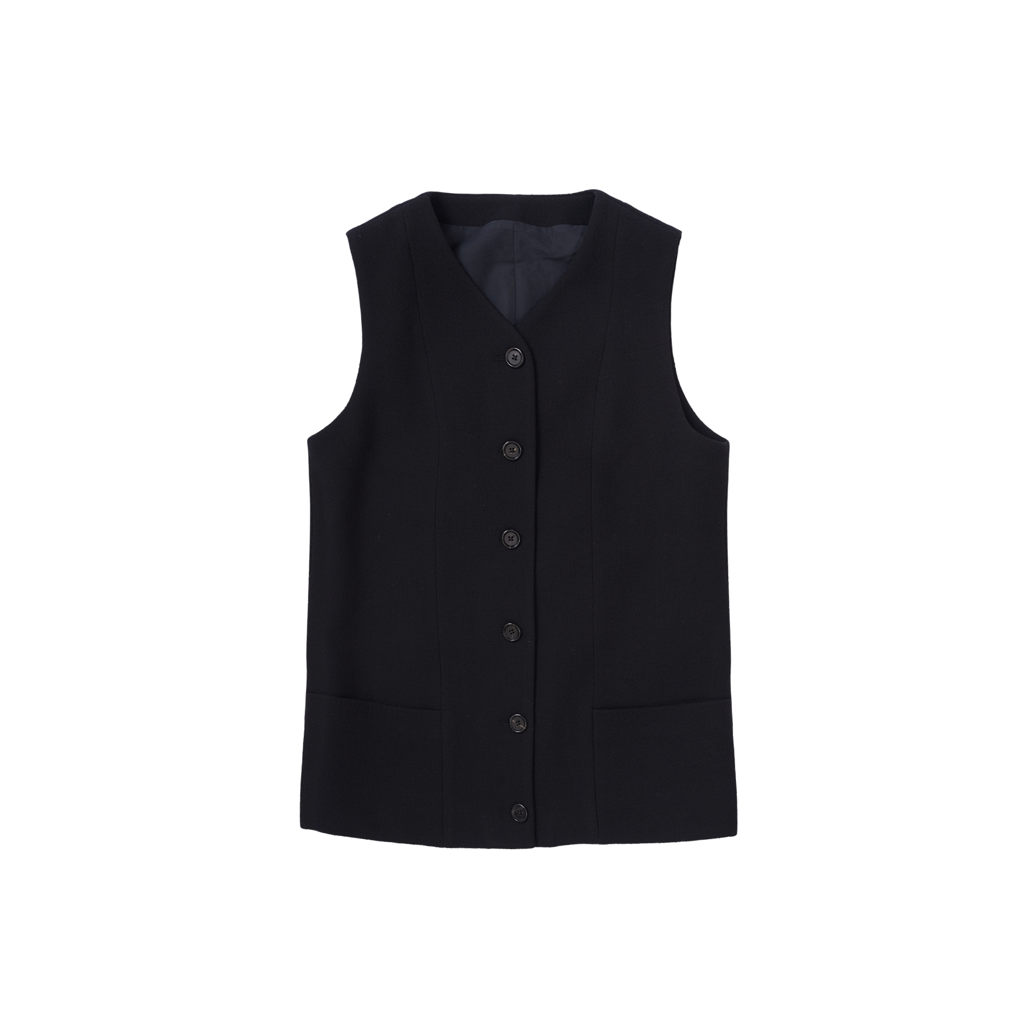 P Johnson Black Wool Crepe Gabrielle Top
