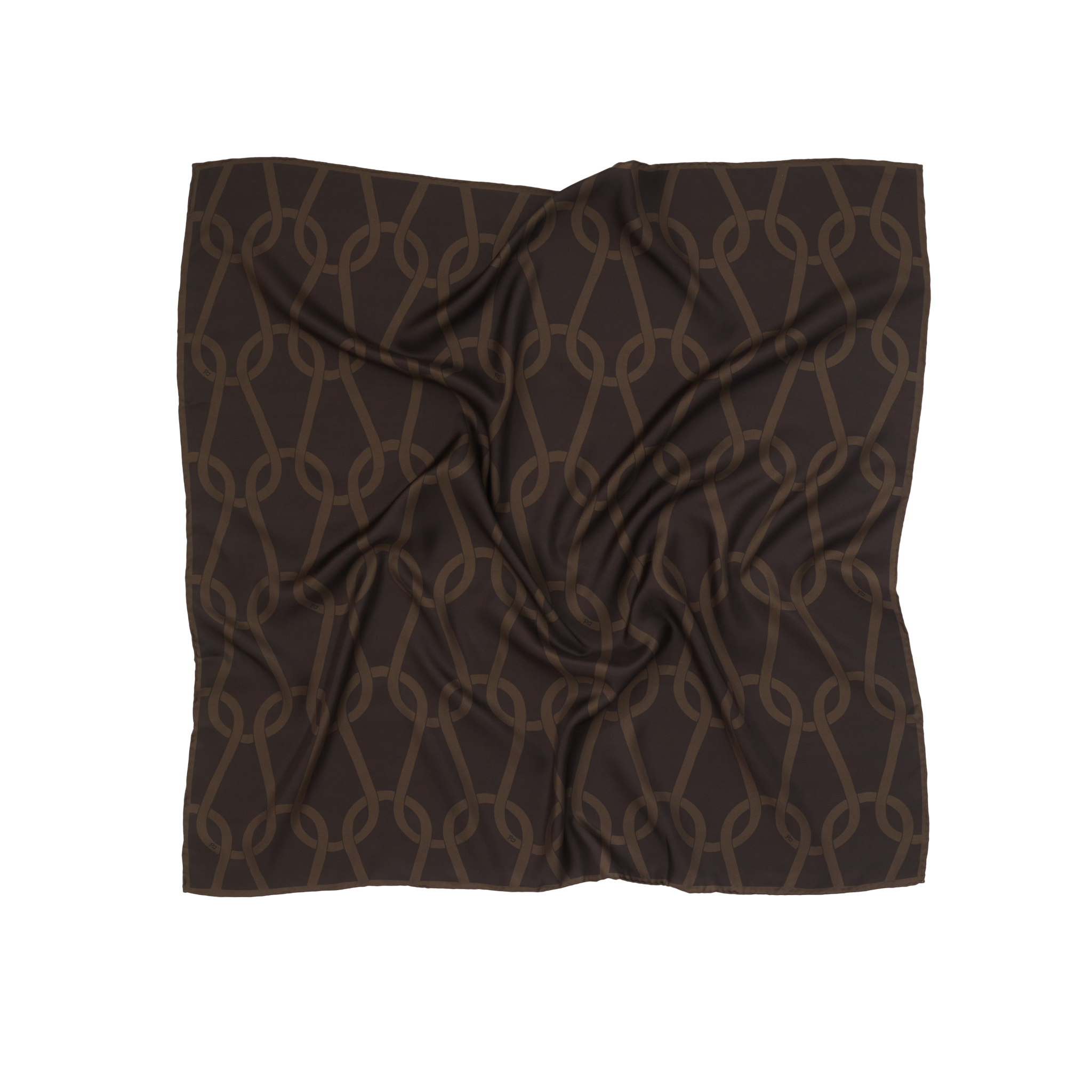Dark Chocolate Chainmail Silk Head Scarf