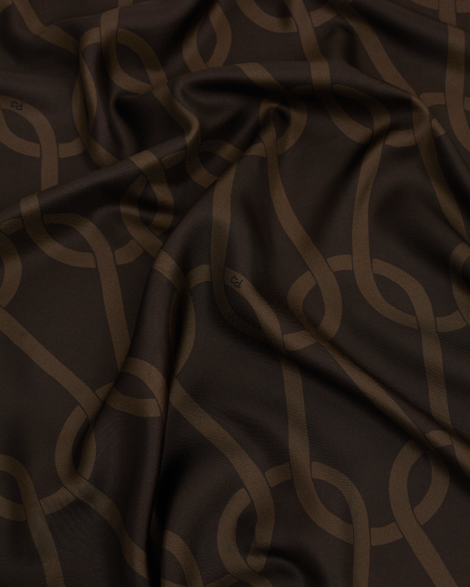 Dark Chocolate Chainmail Silk Head Scarf