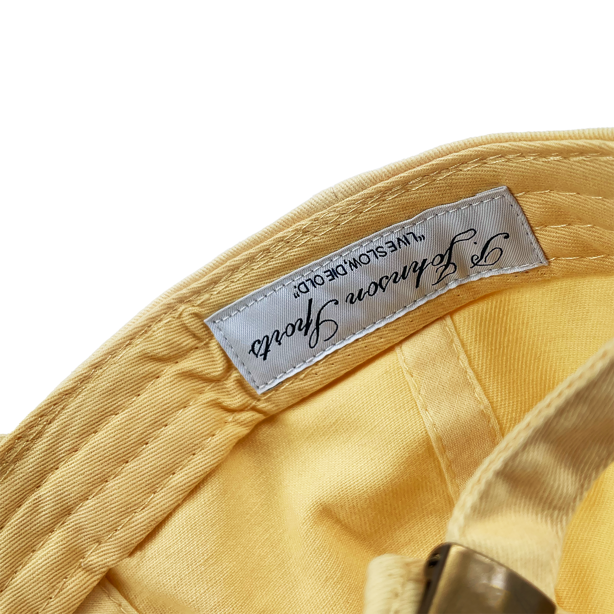P Johnson Palm Beach Yellow Serif Dad Cap