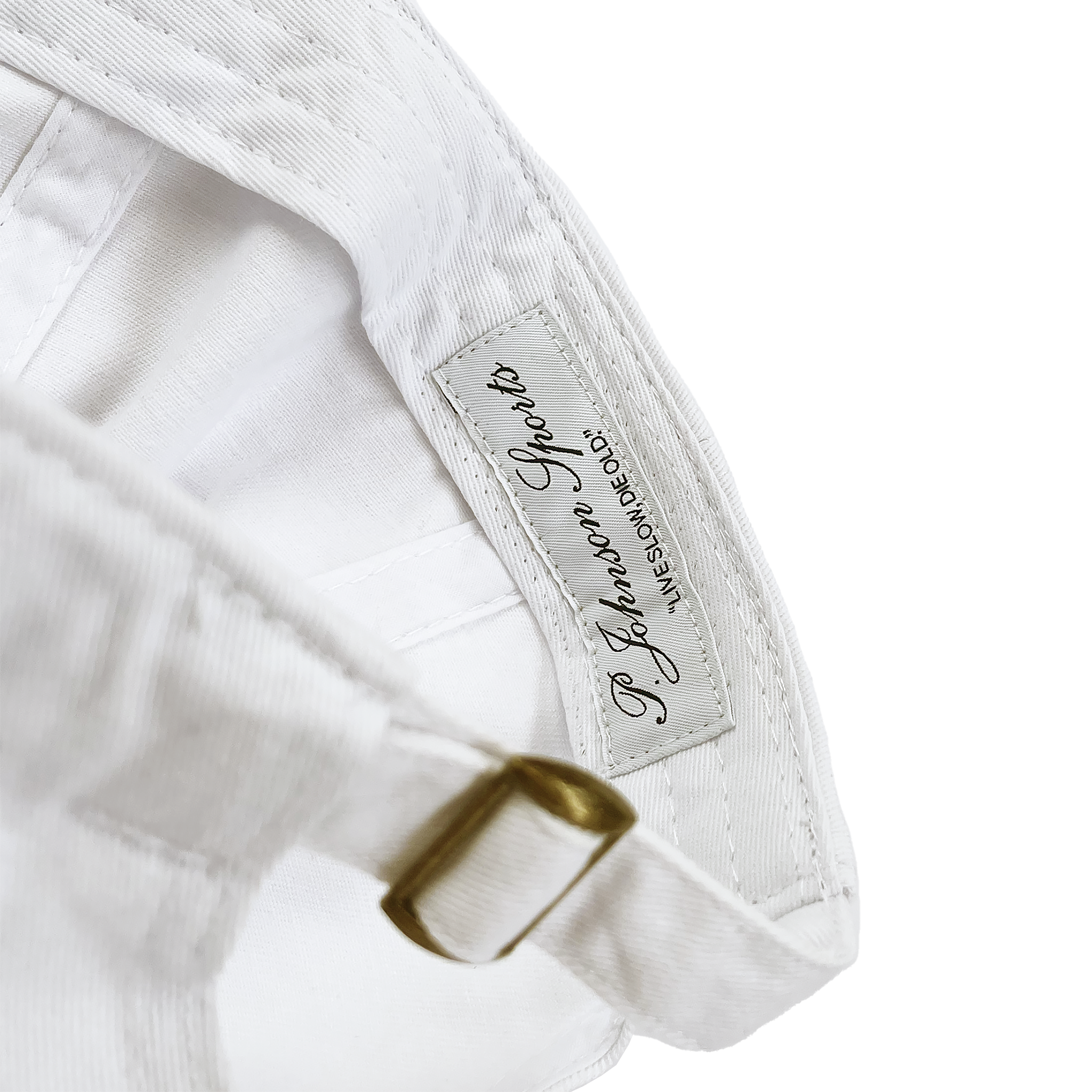 P Johnson White Tennis Dad Cap