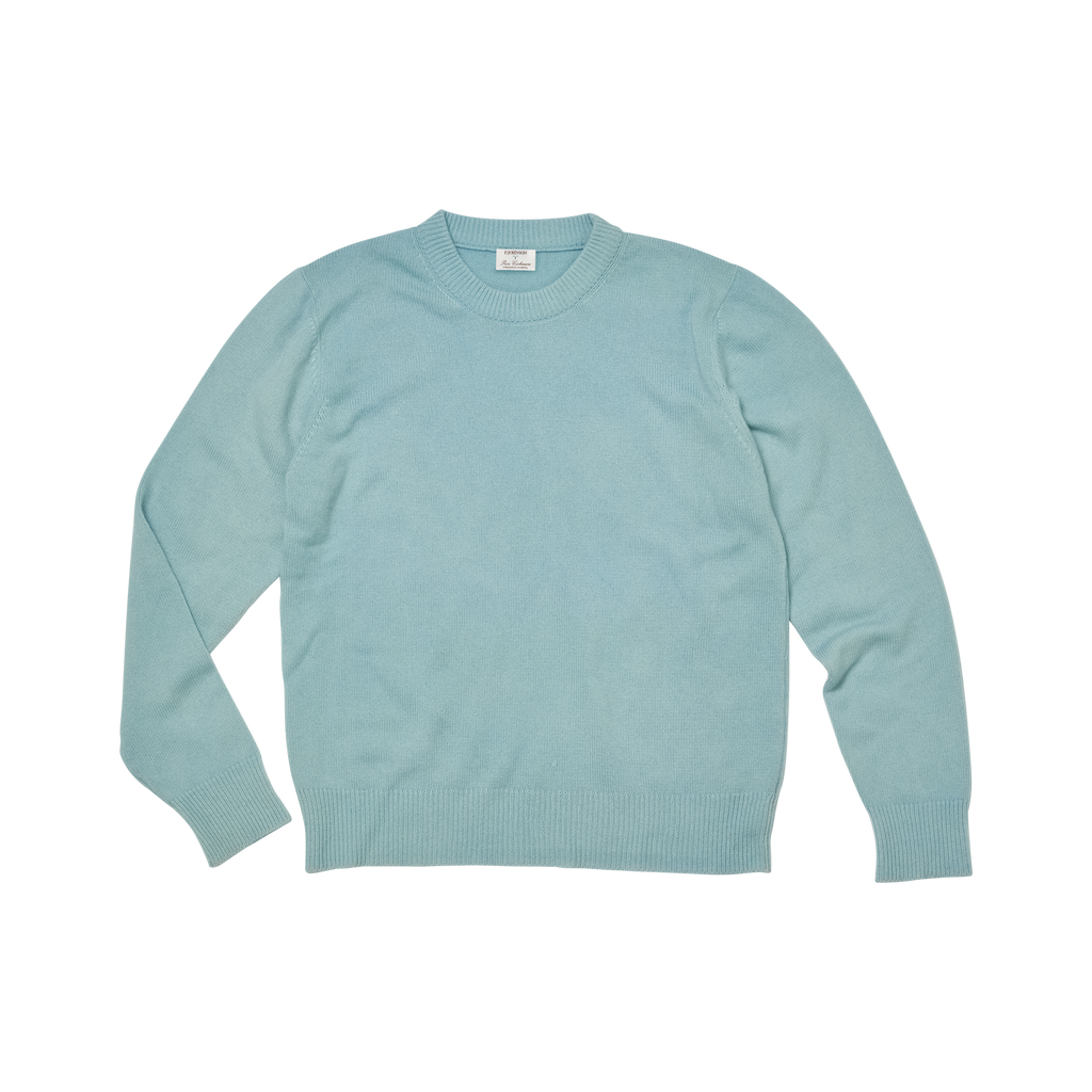 P Johnson Pale Blue Cashmere Crew Neck Sweater