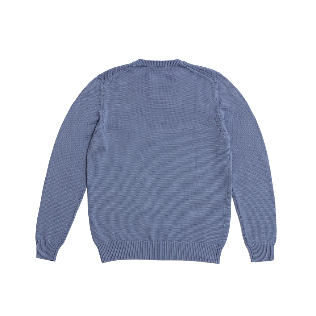 P Johnson Dusty Blue Cotton Fisherman's Sweater