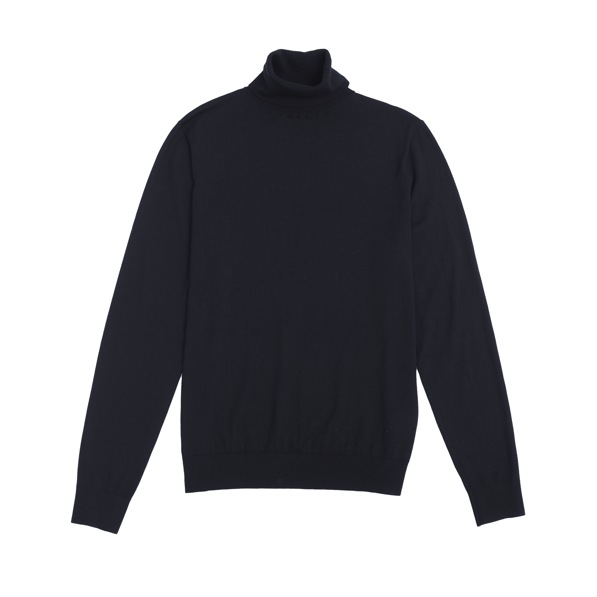 Navy Merino Roll Neck