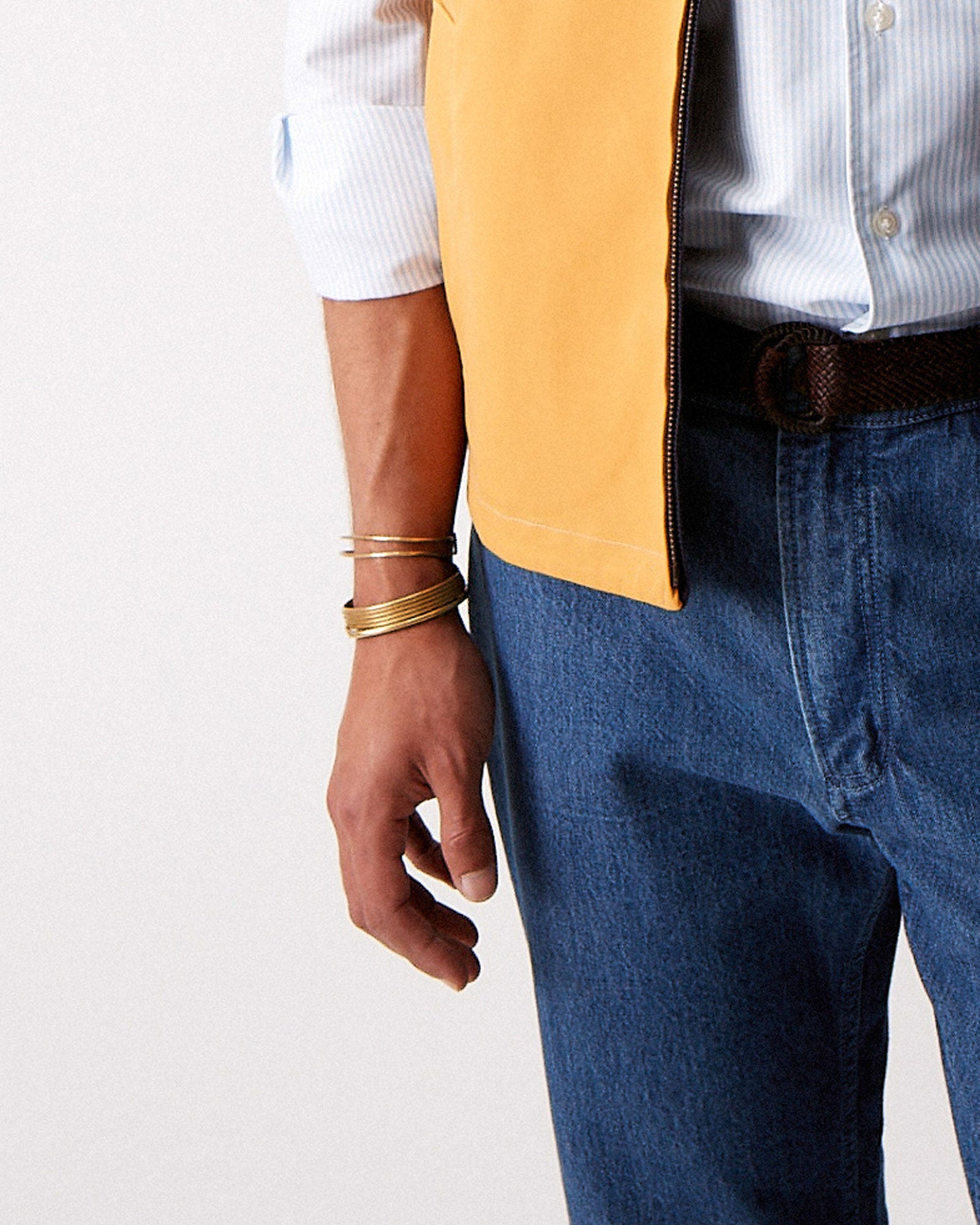 P Johnson Double Brass Bracelet