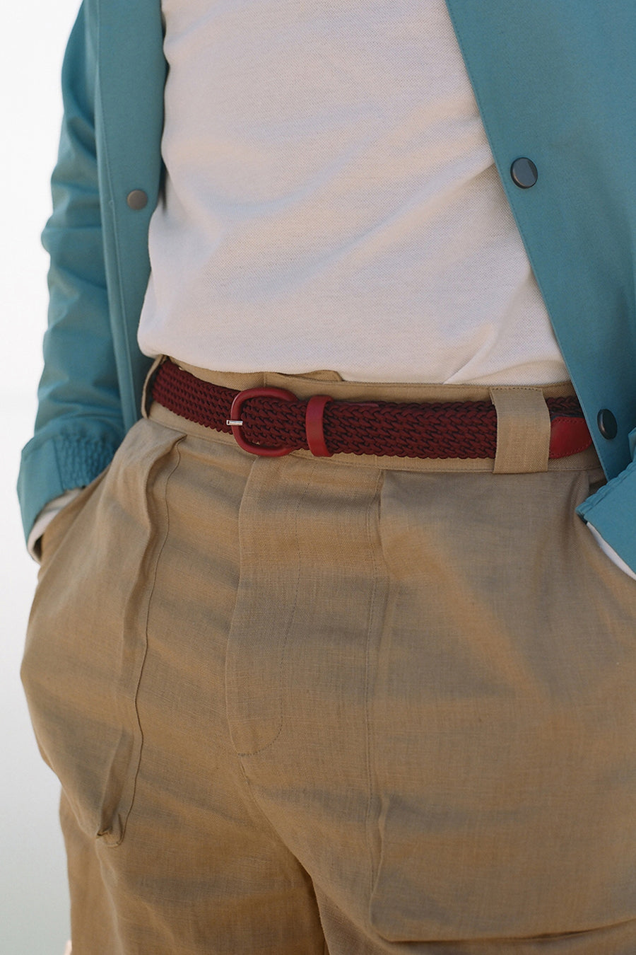 P Johnson Burgundy Elasticated Belt