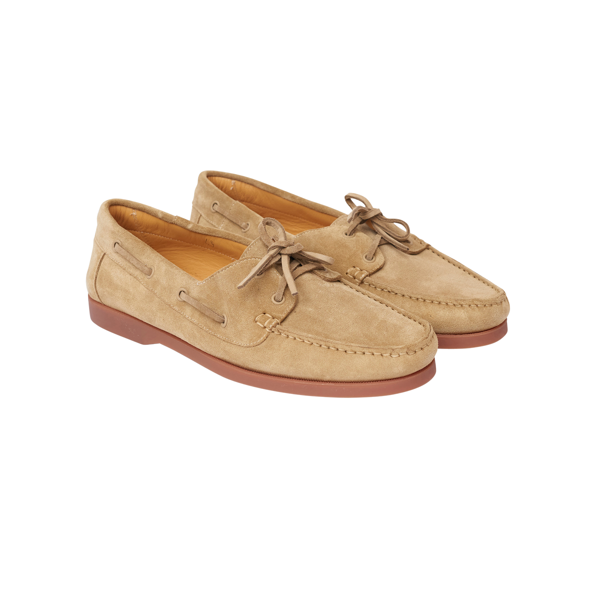 Beige top boat shoes