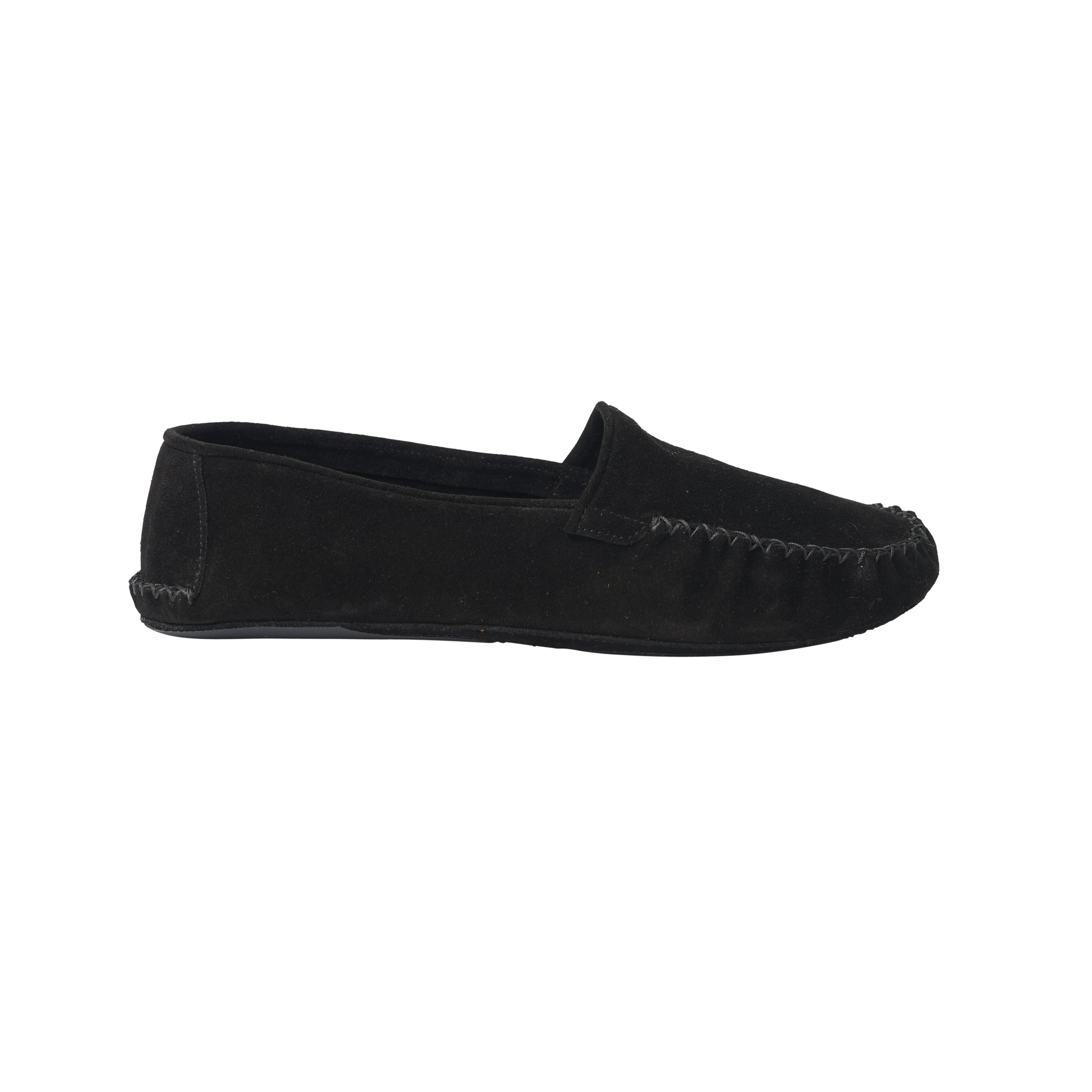 P Johnson Black Suede Soft Moccasin