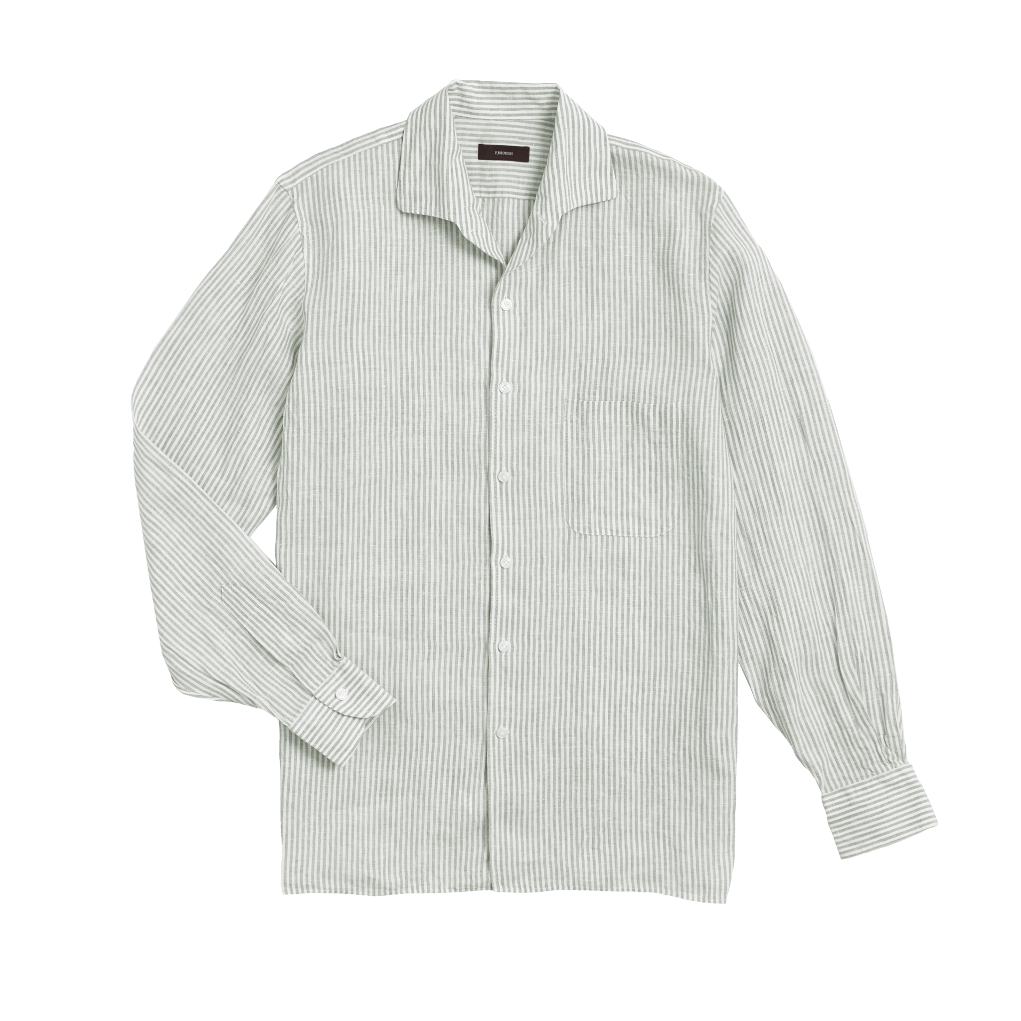 Green Stripe Summer Linen Shirt