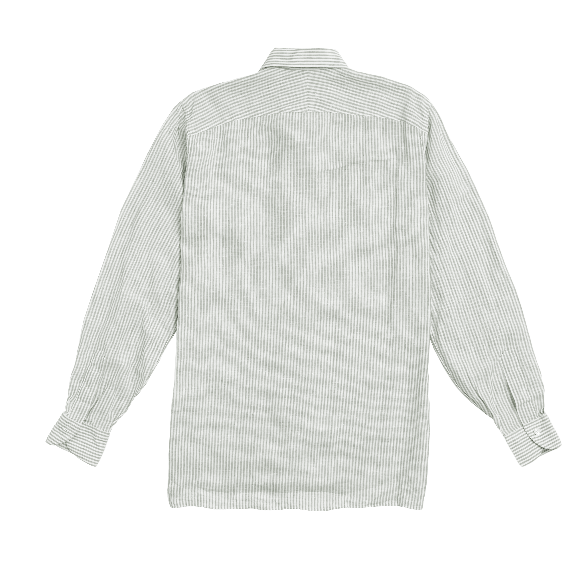 Green Stripe Summer Linen Shirt