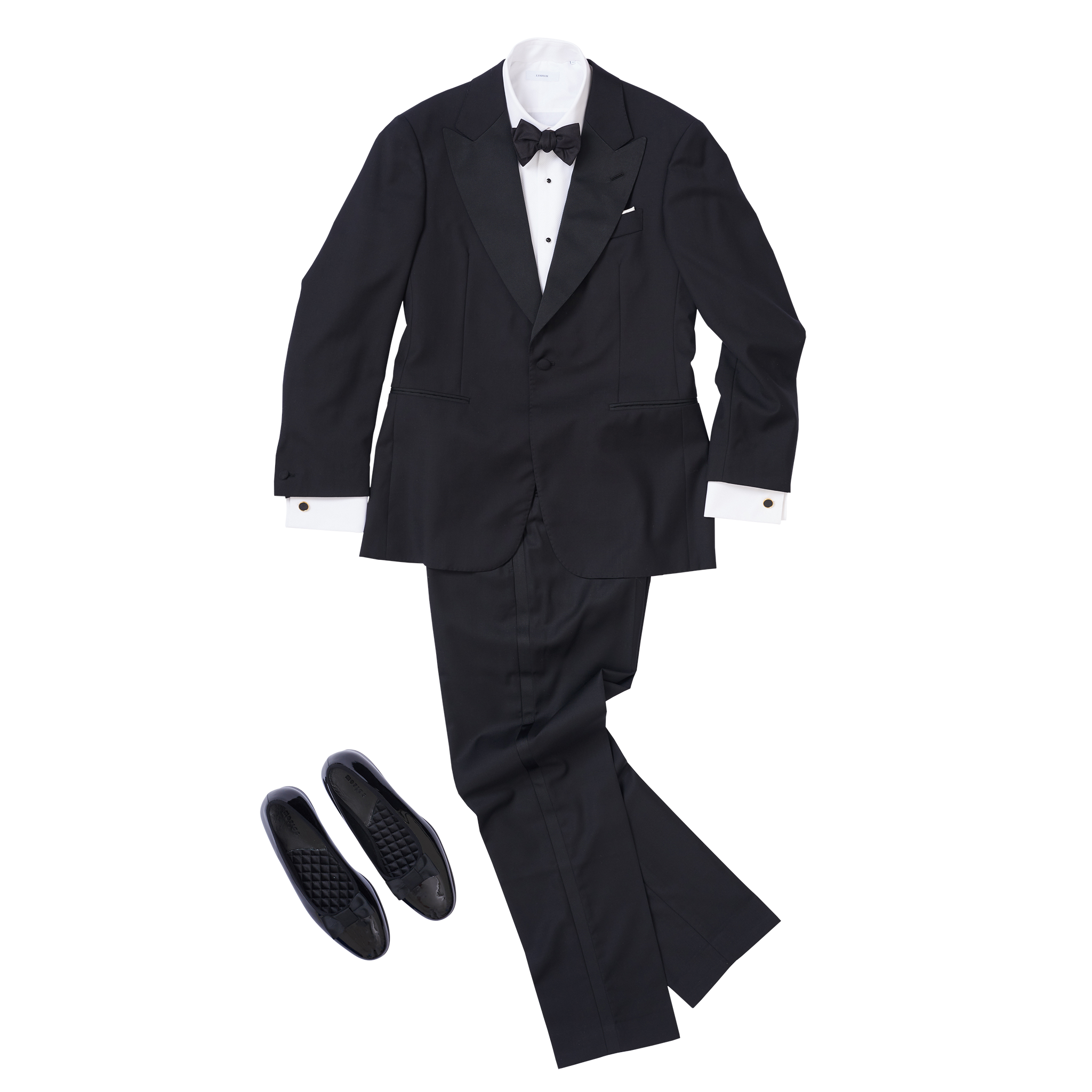 P Johnson Black Peak Lapel Tuxedo