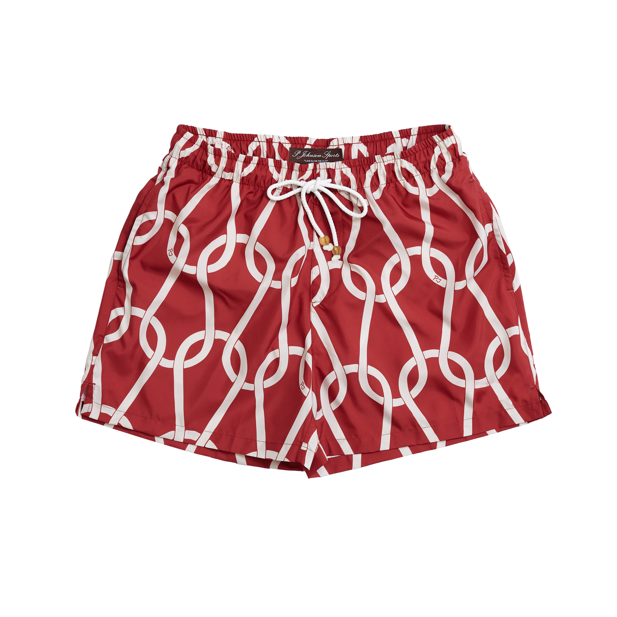 P Johnson Red Chainmail Swim Shorts