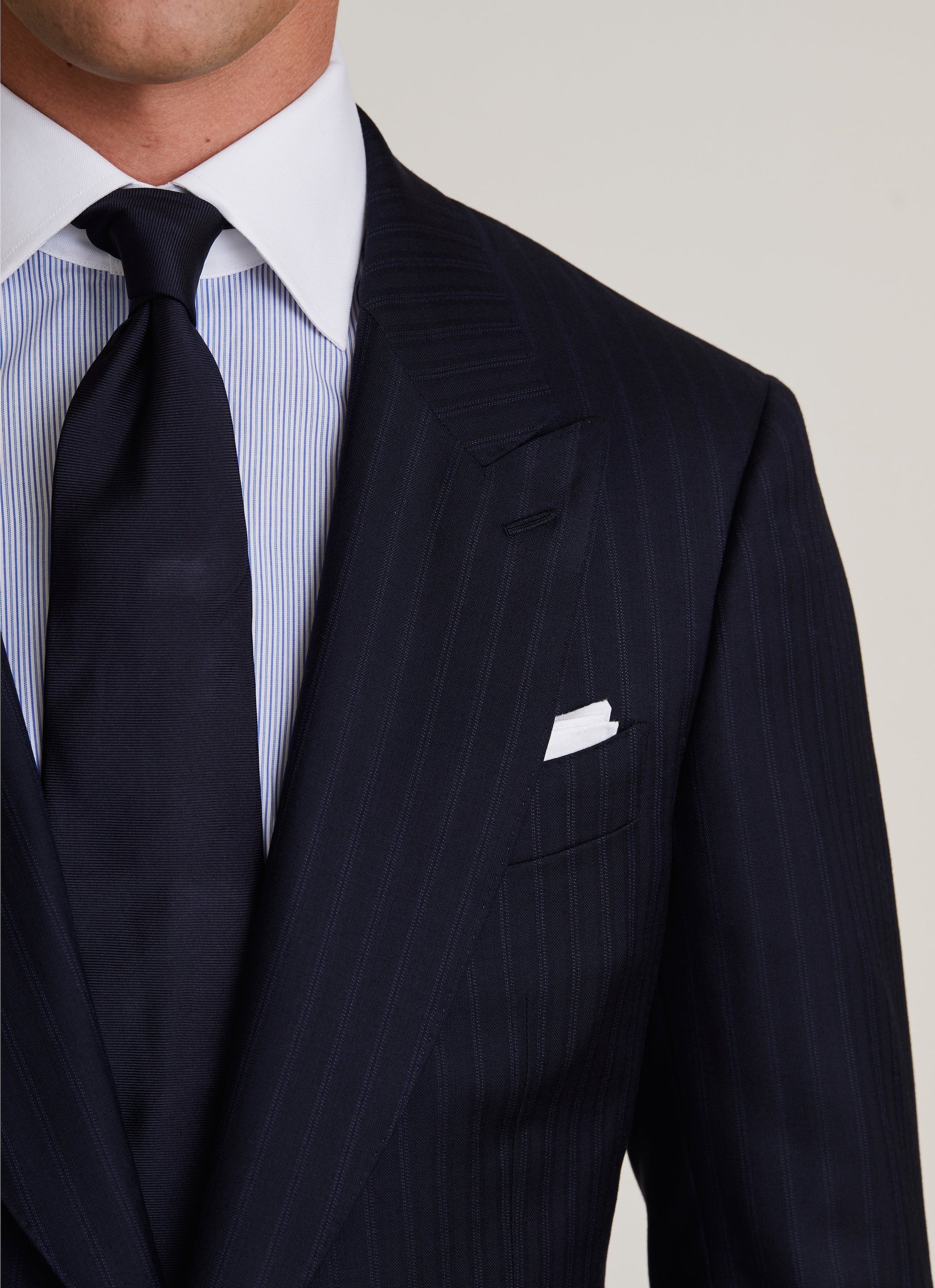 P Johnson Navy Silk Tie