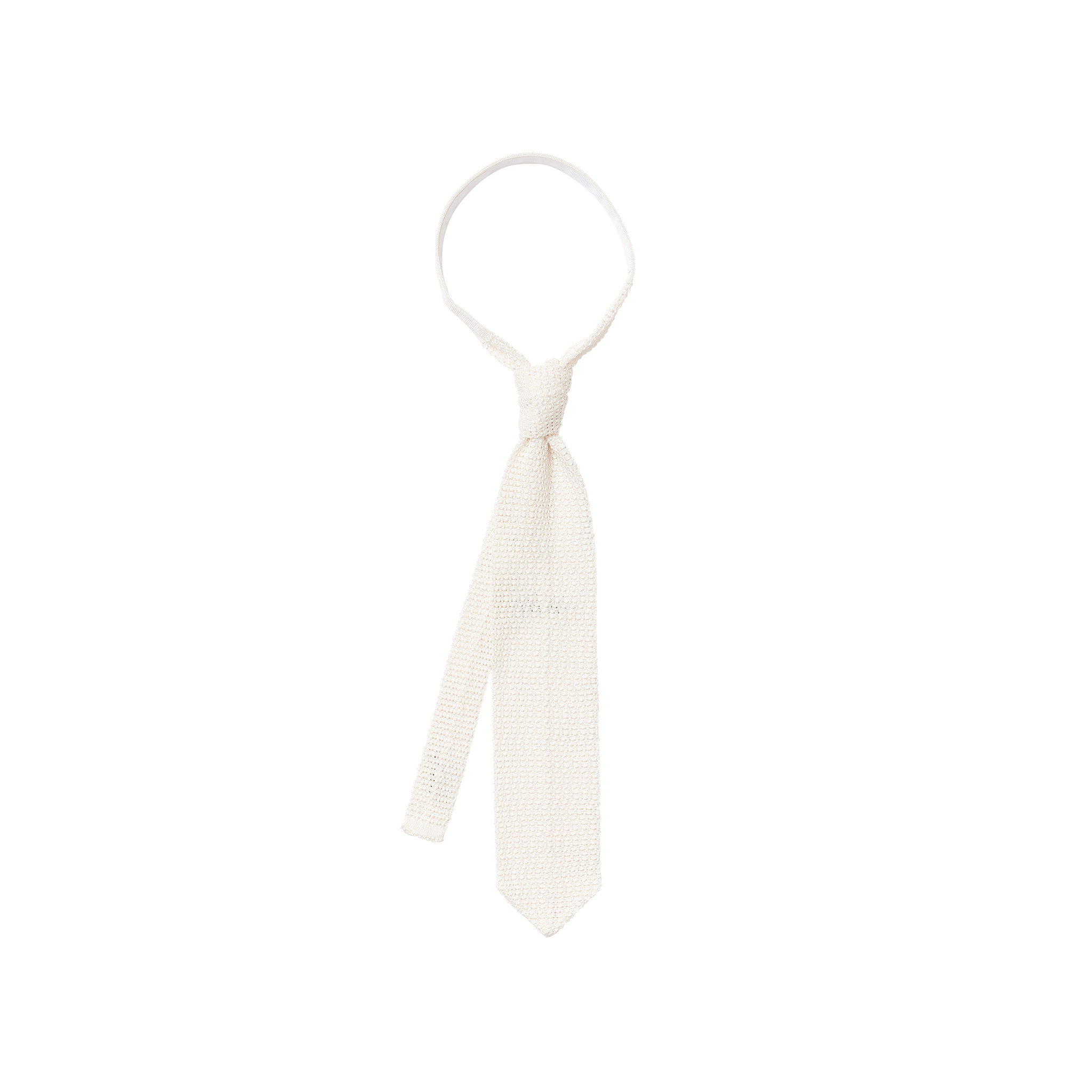 P Johnson White Silk Knit Tie