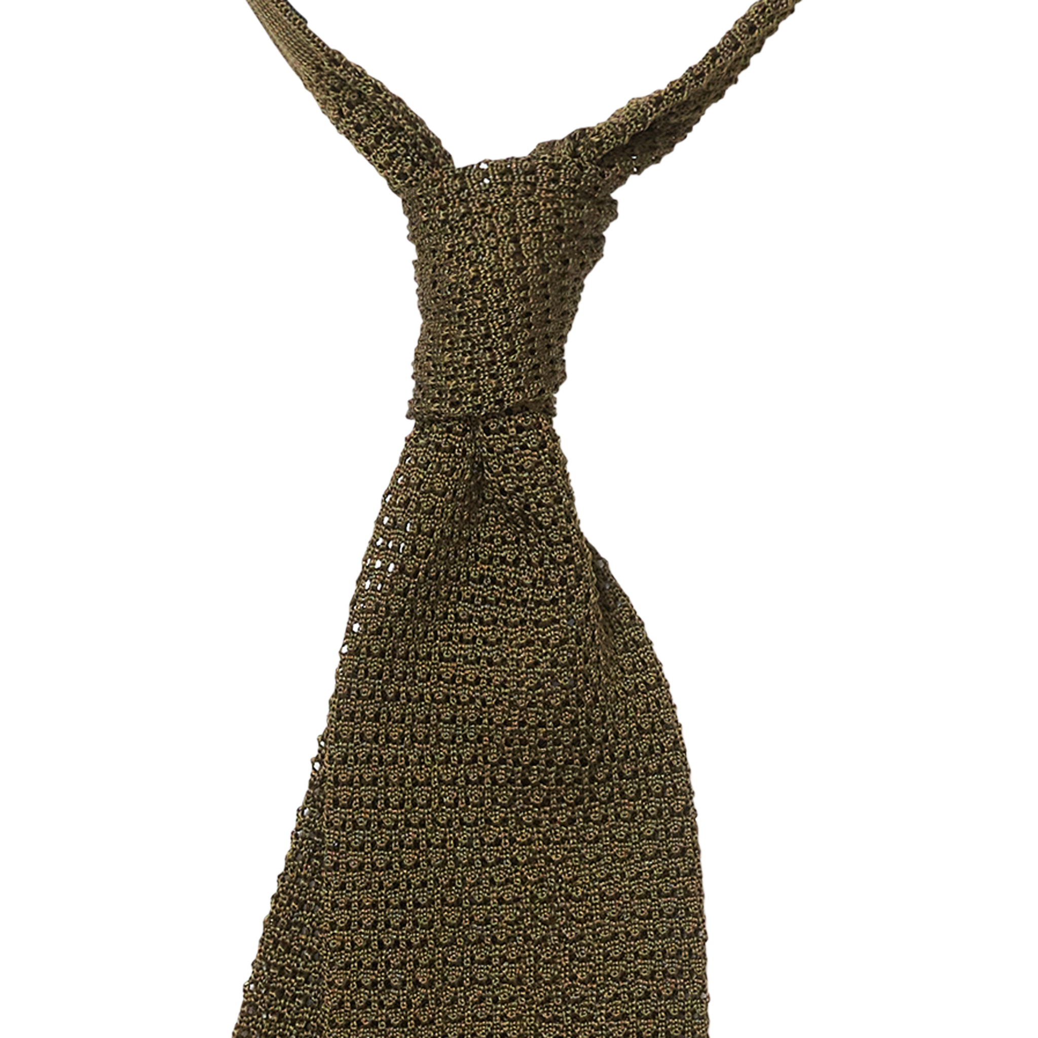 P Johnson Olive Silk Knit Tie