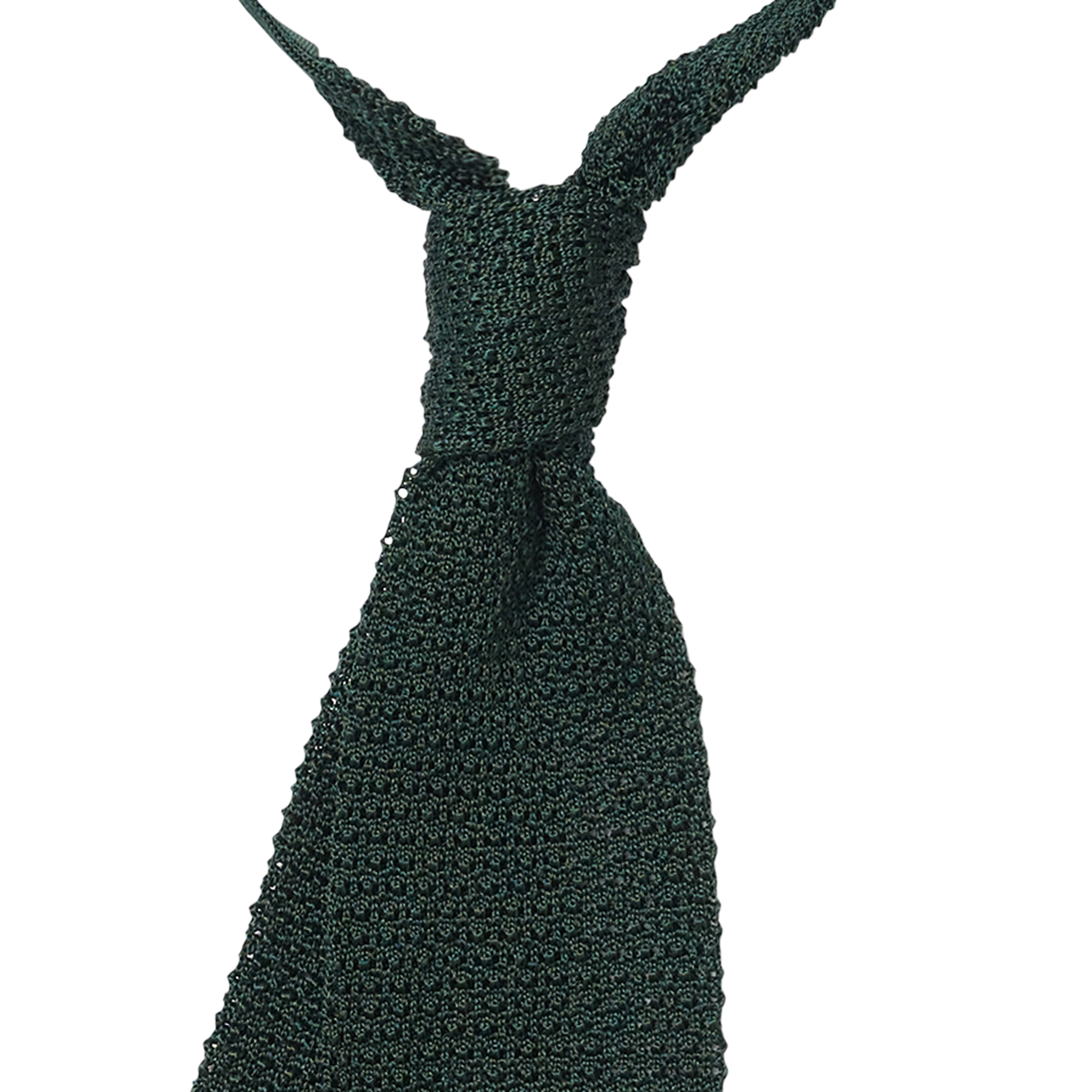 P Johnson Bottle Green Silk Knit Tie