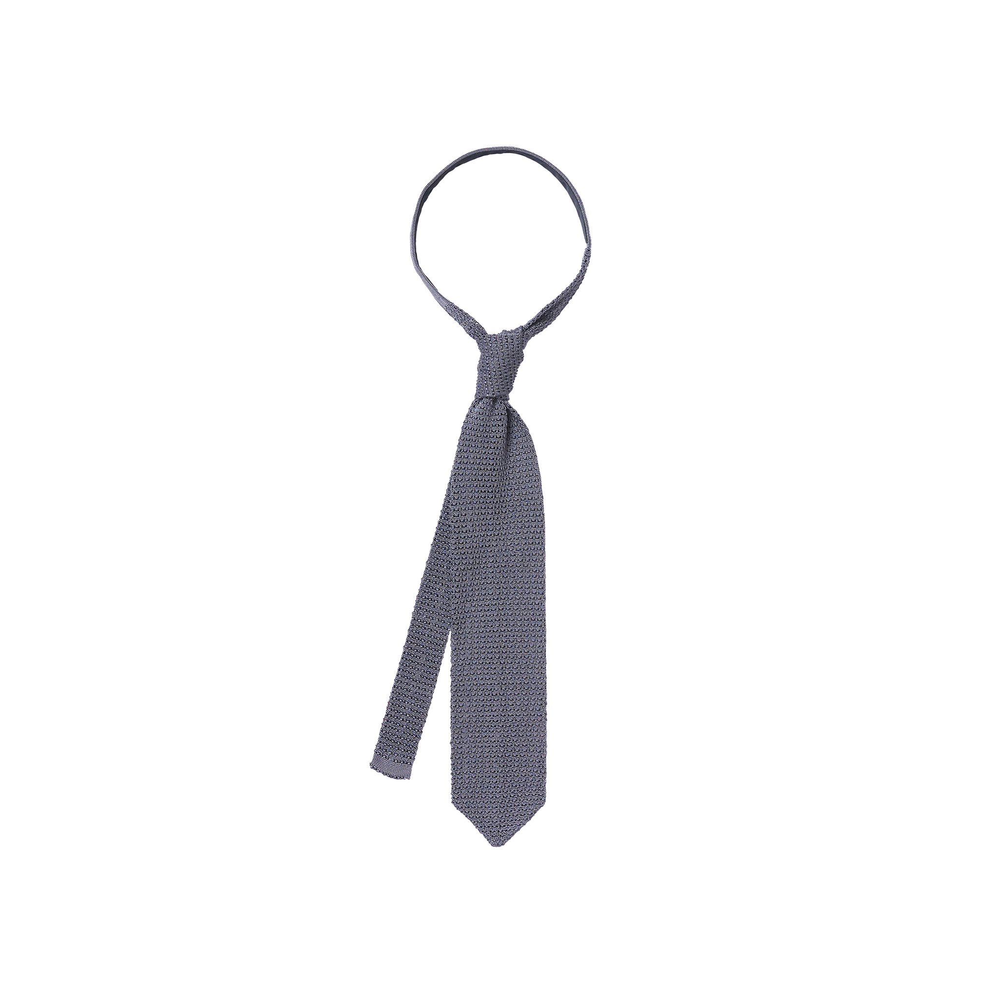 P Johnson Grey Blue Silk Knit Tie