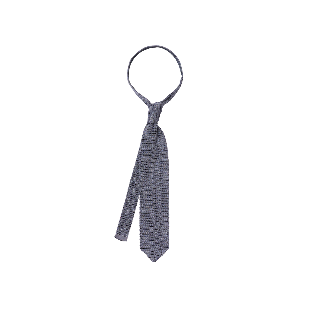 P Johnson Grey Blue Silk Knit Tie