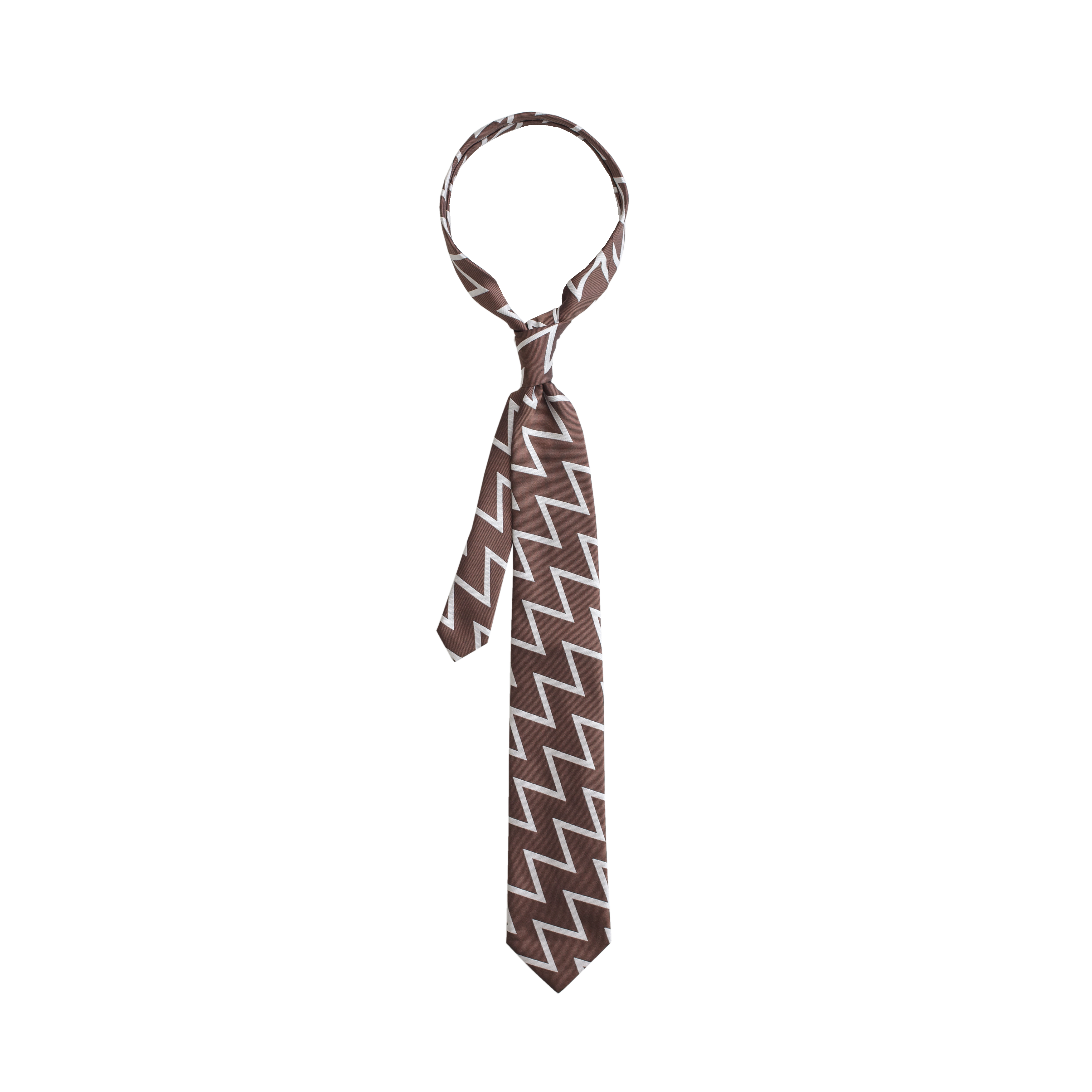 Chocolate Zig Zag Silk Tie