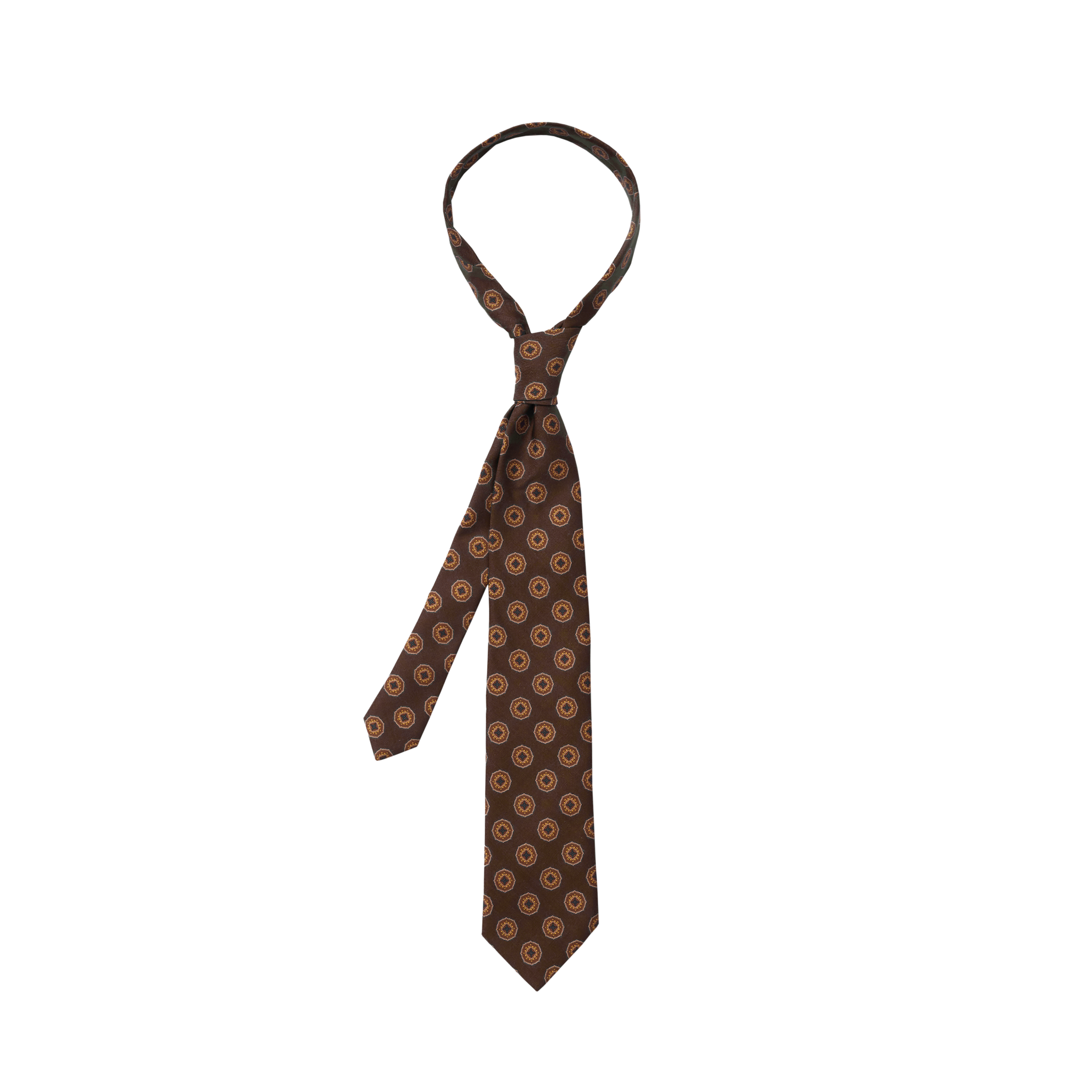 Chocolate Riva Print Tie