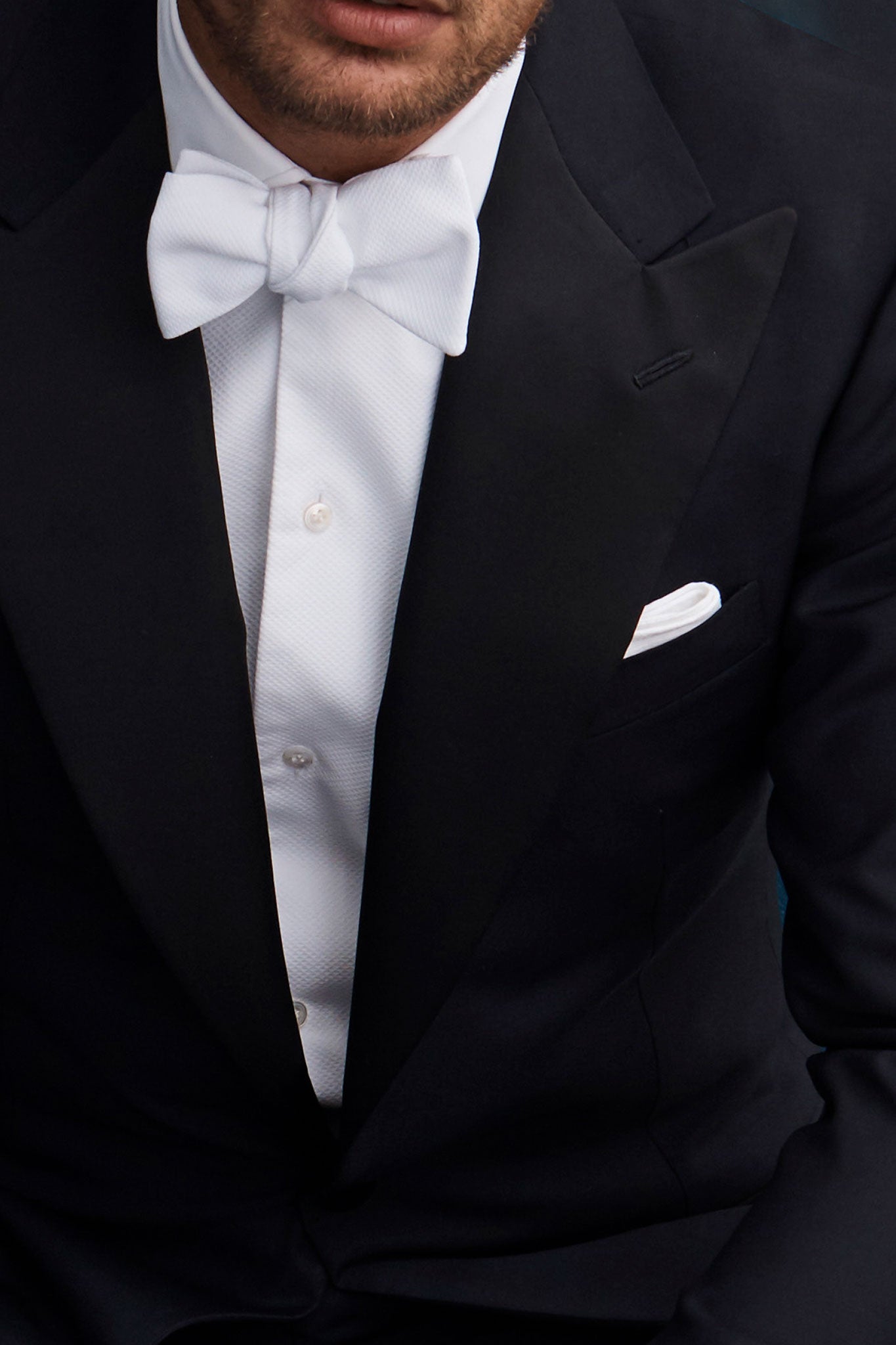 P Johnson White Marcella Bow Tie