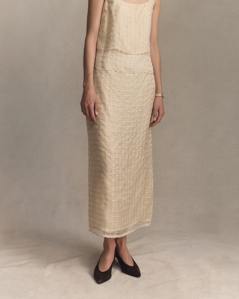 Tia Skirt - Gold Check