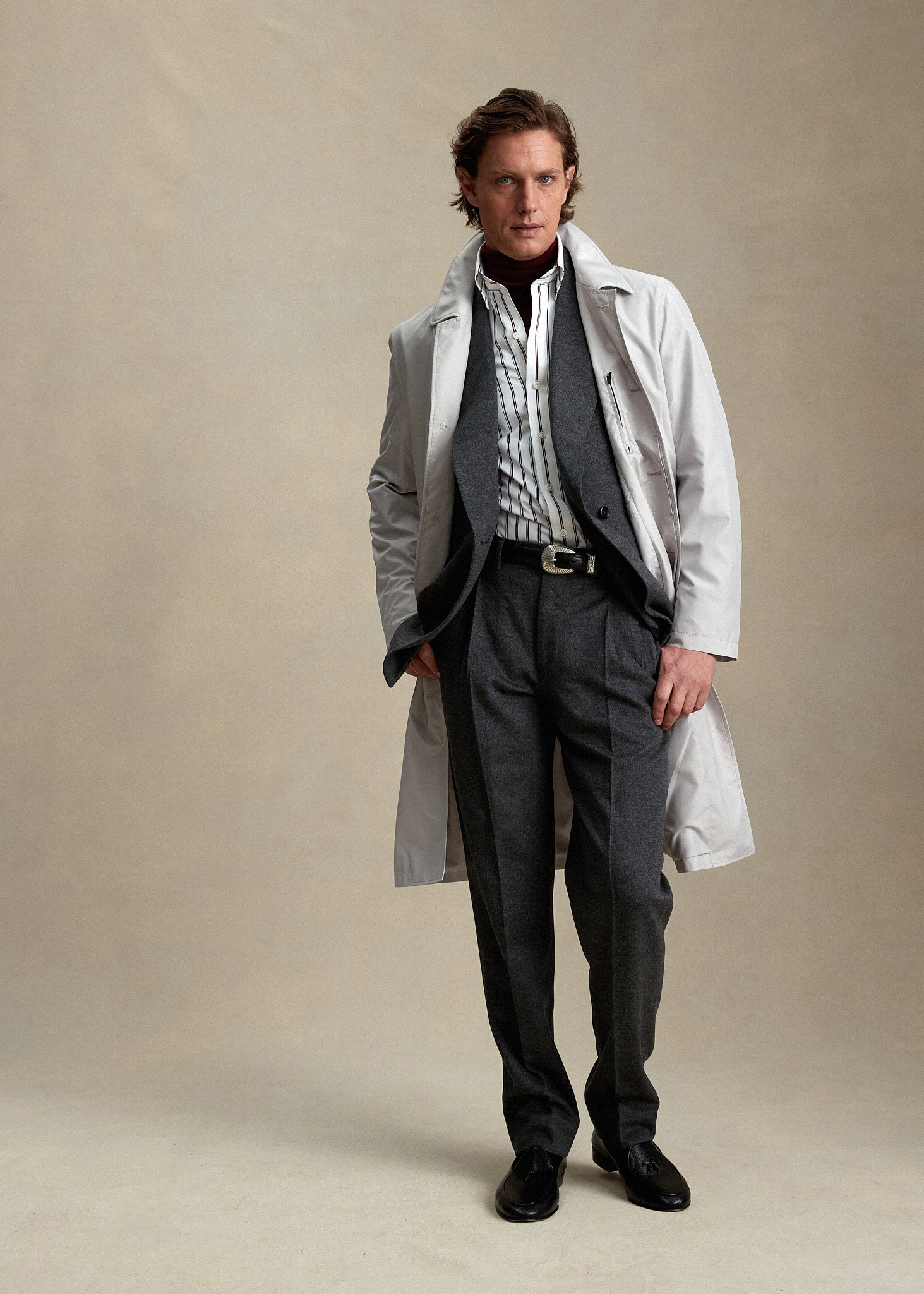 スーツ OVY  Grampians WoolStandard Tailor Setup BNWT Z Zegna Techmerino Wash&Go Grey Wool Suit EU 46 US 36