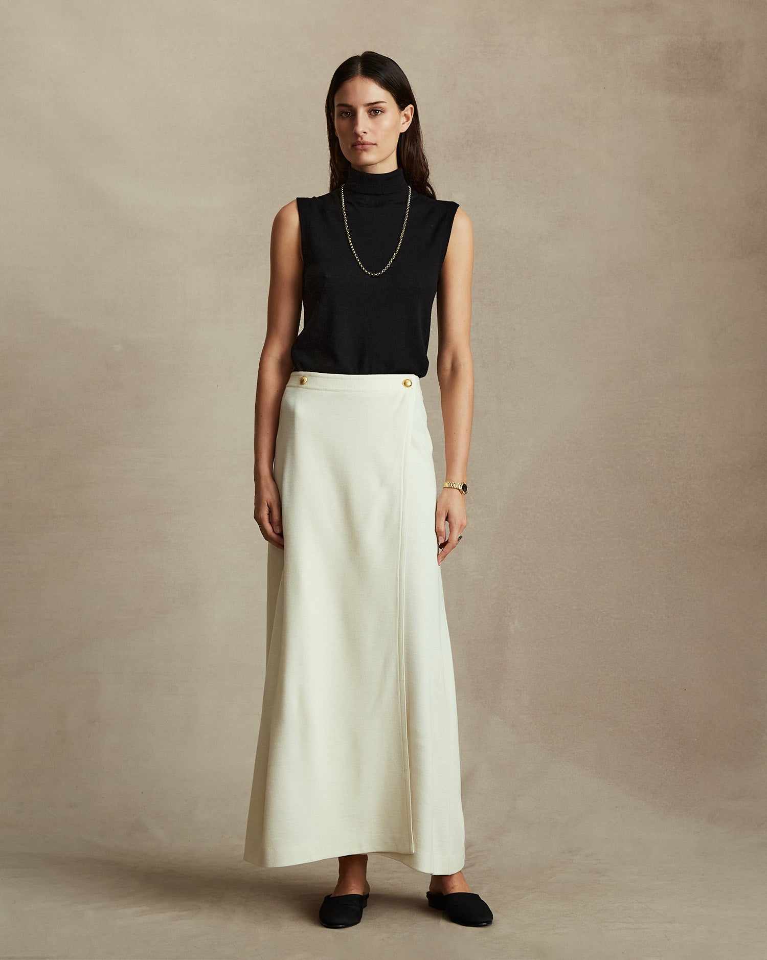 Off White Wrap Maxi Skirt Aeditha Midi Skirt Linen Look Wrap Skirt