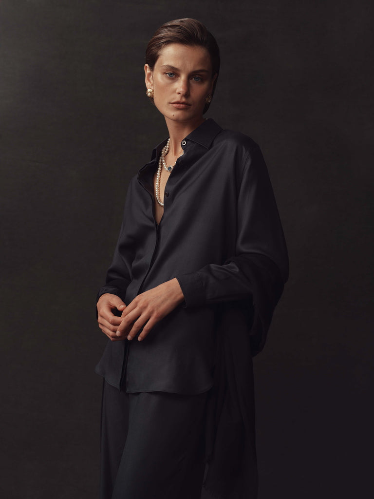 Classic Shirt - Navy Dupioni