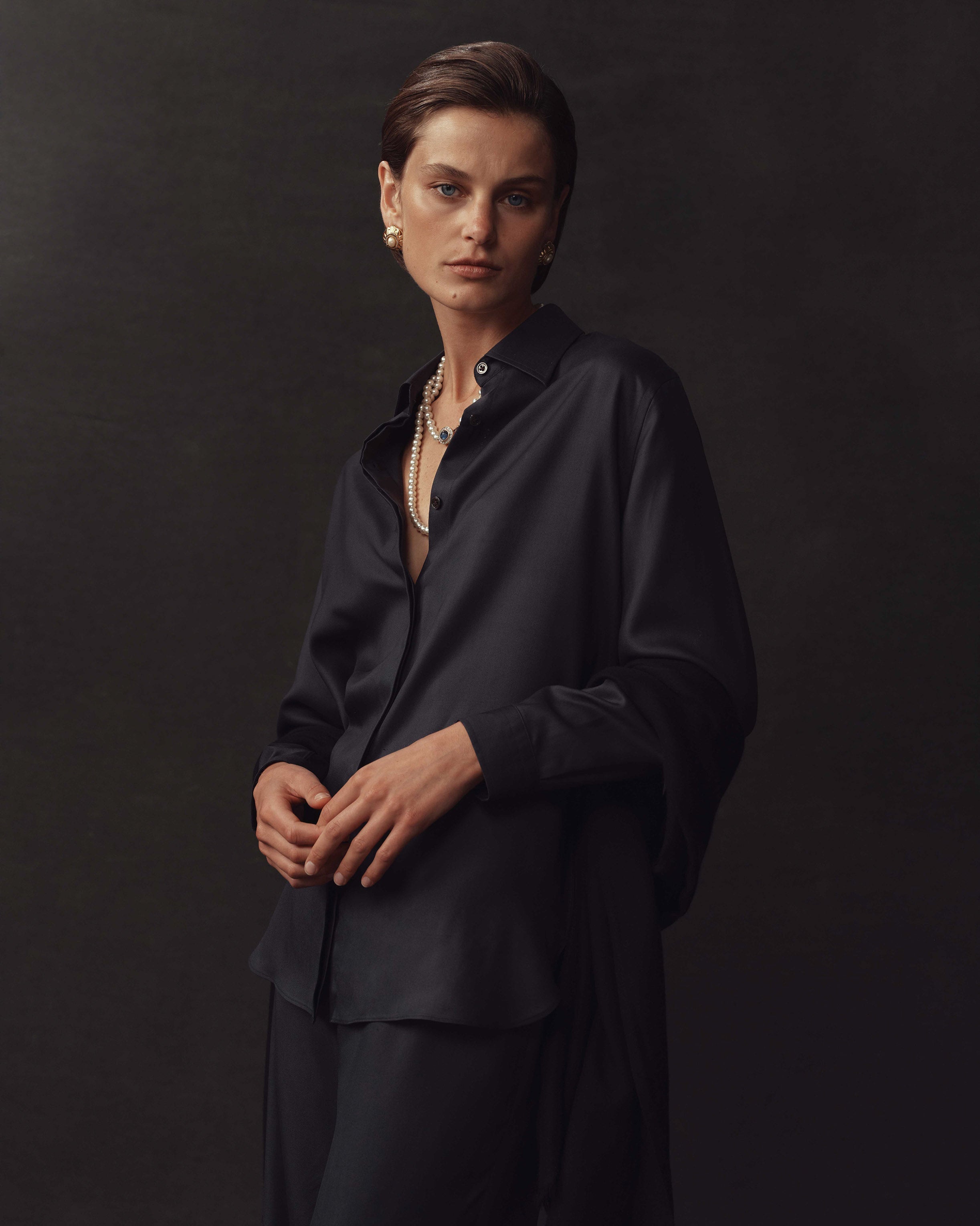 Classic Shirt - Navy Dupioni