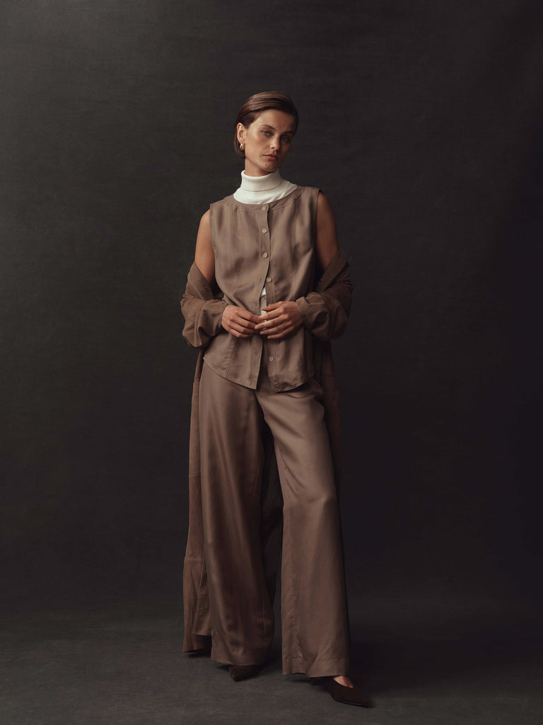 Bodice Top - Taupe Dupioni